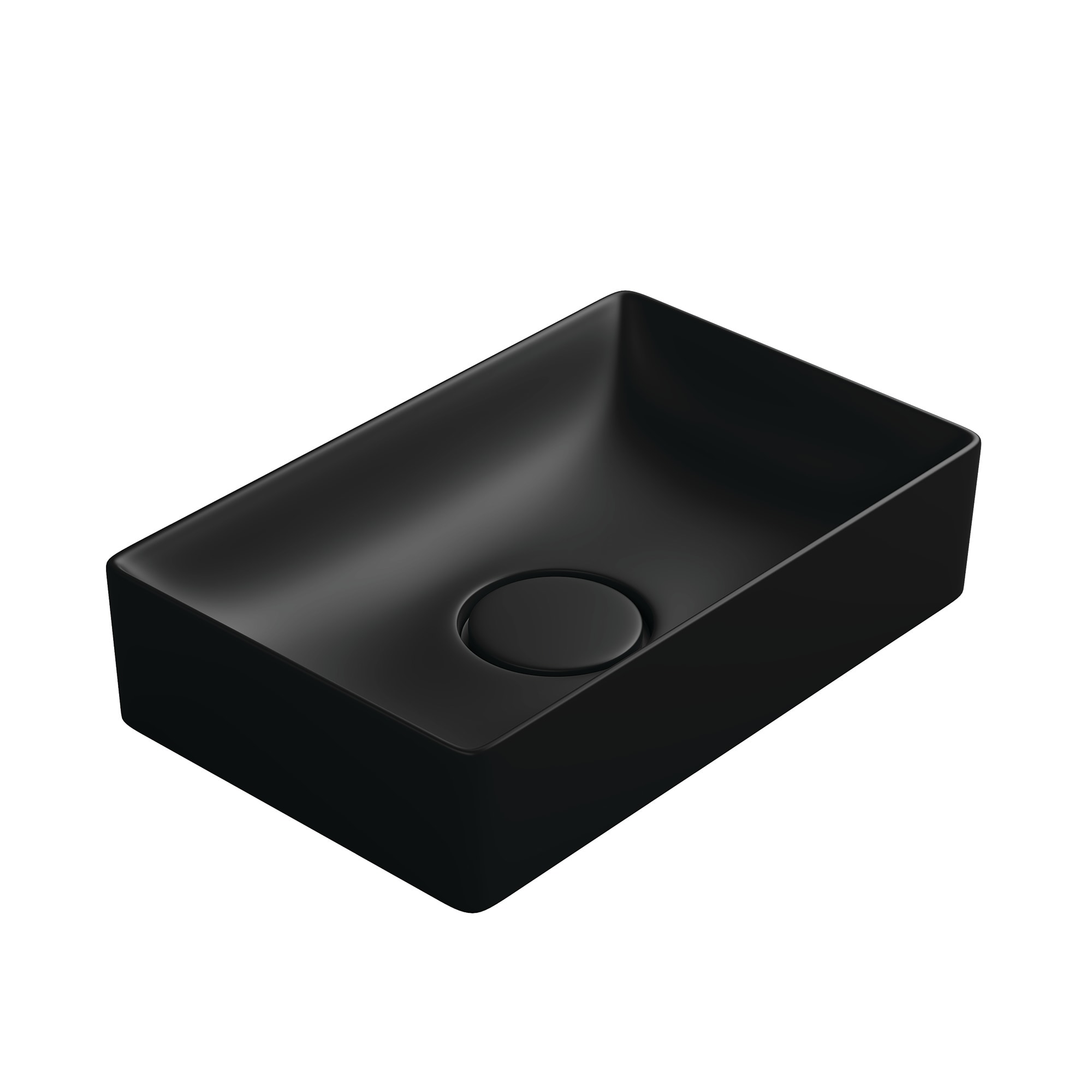WS Bath Collections VISION 6042 BM Vision Ceramic Vessel Rectangular Modern Ceramic white Bathroom Sink ( 16.5-Inches x 10.6-Inches )