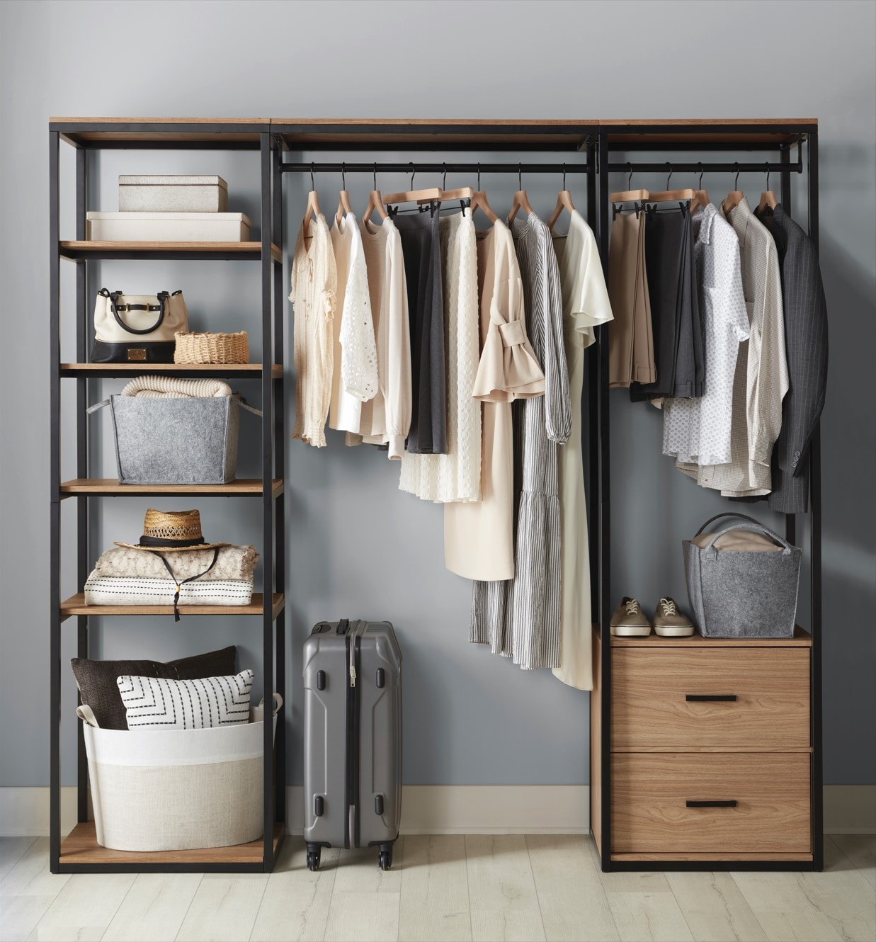 Style Selections Camryn 36-in W x 18-in D Brown Solid Shelving Wood Closet Shelf | LWUSTCA