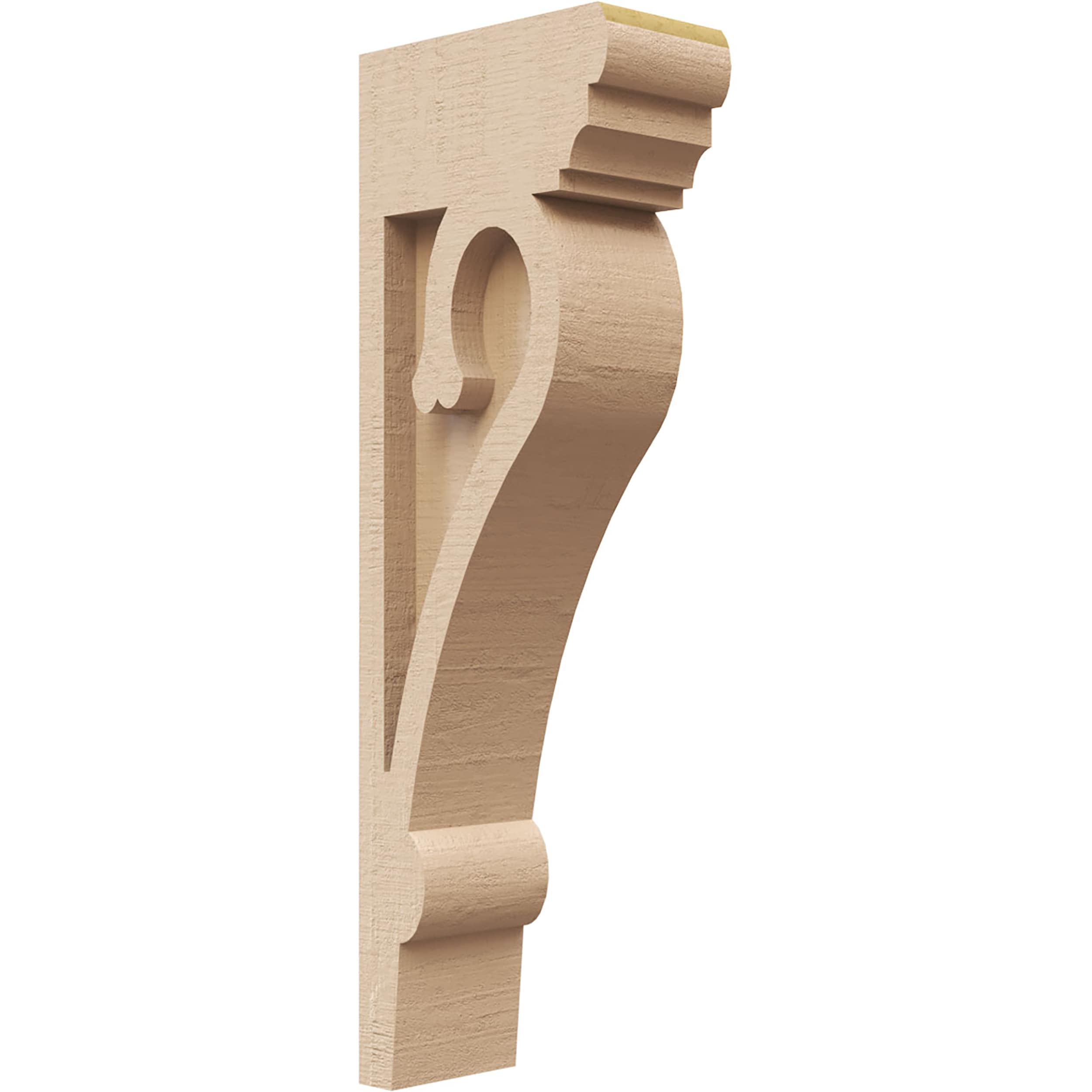 Ekena Millwork CORU02X04X12MAYRCPR 4-in x 4-in x 8-in Rough Cedar Woodgrain TimberThane Primed Urethane Paintable/Stainable Corbel
