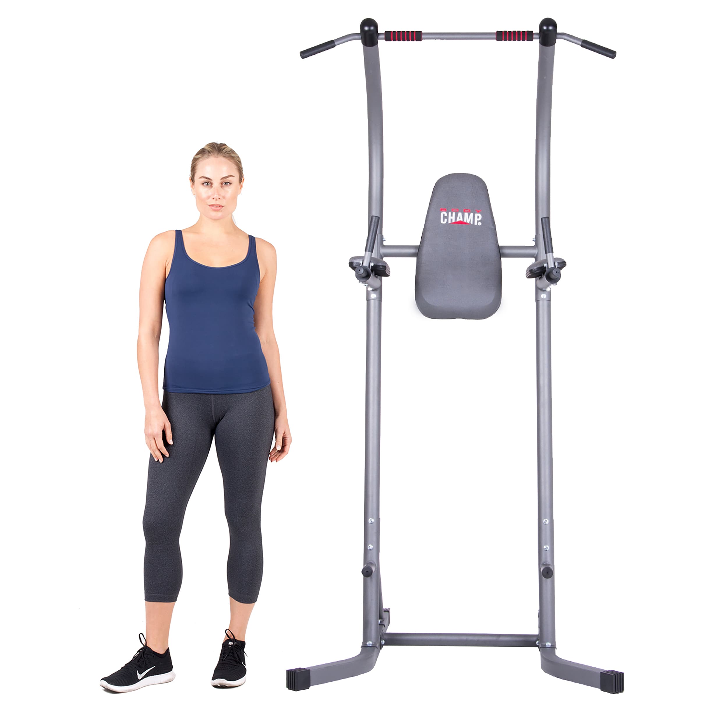 Body Flex Sports Body Champ Fitness Multi Function Power Tower VKR2078 -  Grey, 5 Workout Stations, Adjustable Dip Handles, Multiple Grips in the  Pull-Up & Push-Up Bars department at