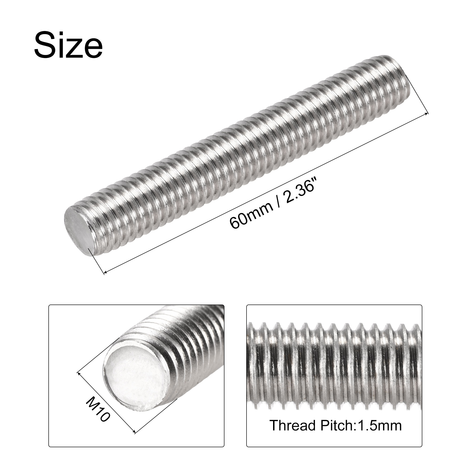 Unique Bargains S26060200UX1877 Threaded-Rod - View #2