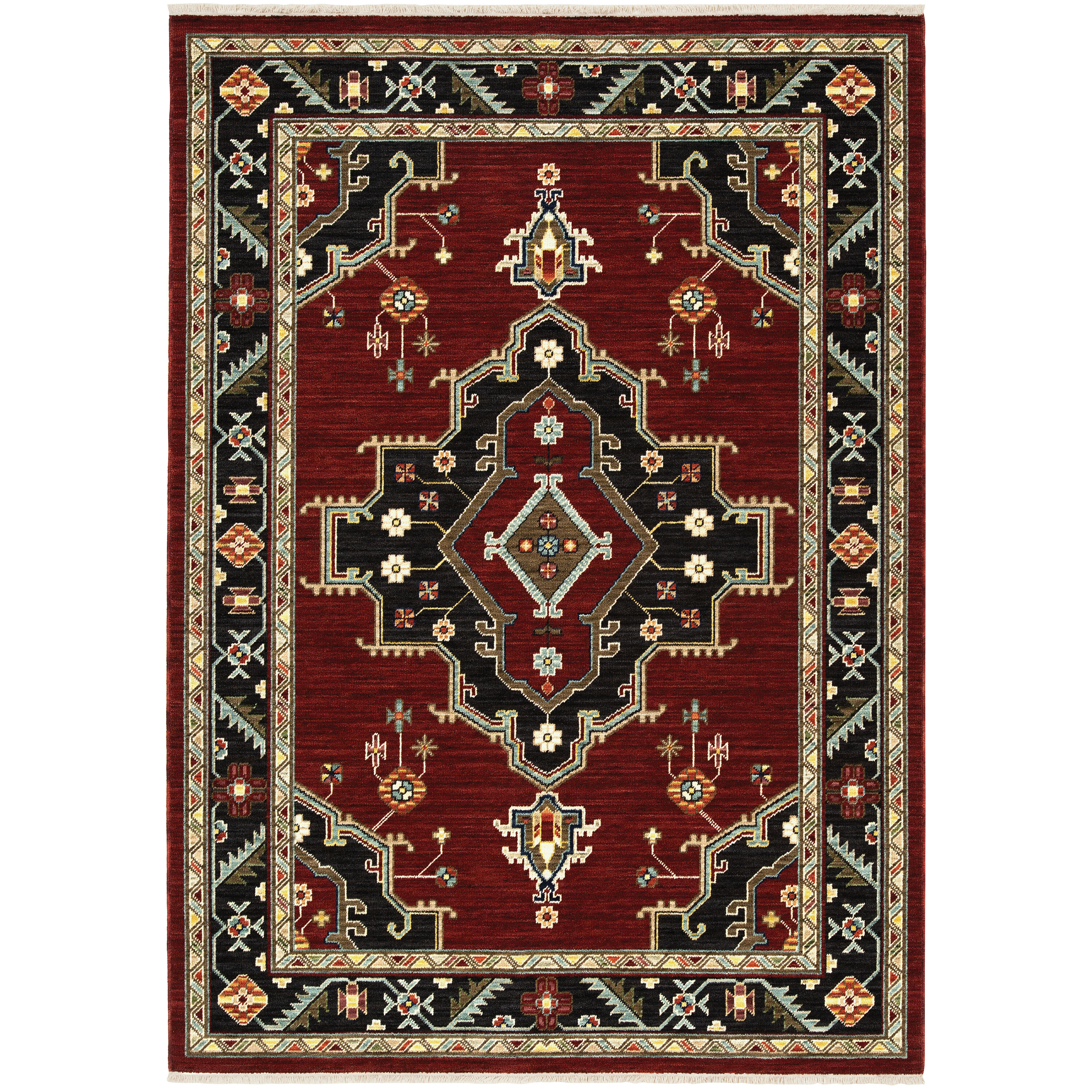 Debao Boho Area Rug - 3x5 Red Rugs for Entryway, Bedroom Throw