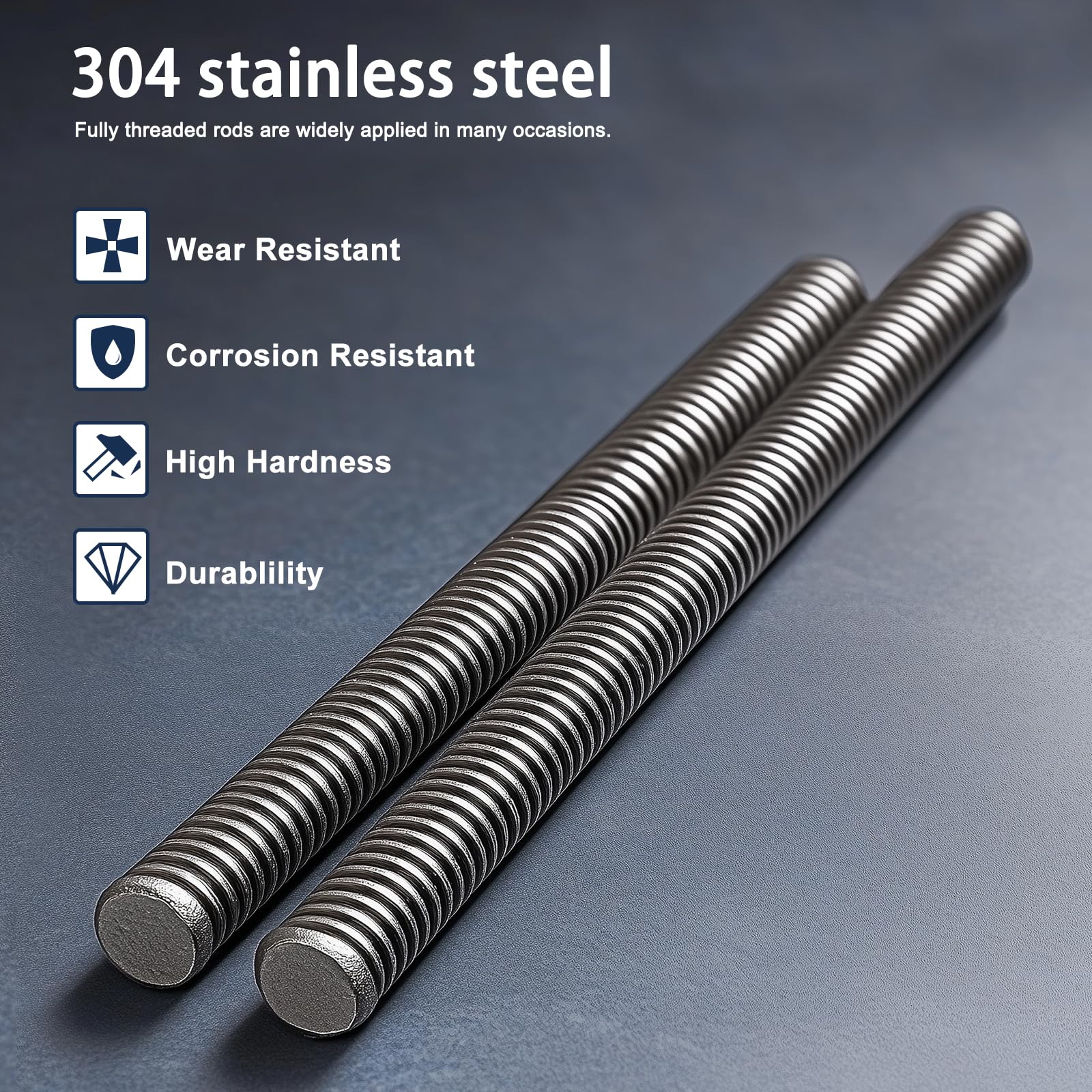 DYRCJ 3 8 24 Fine Thread Fully Threaded Rod 12 Inch Length 304 ...
