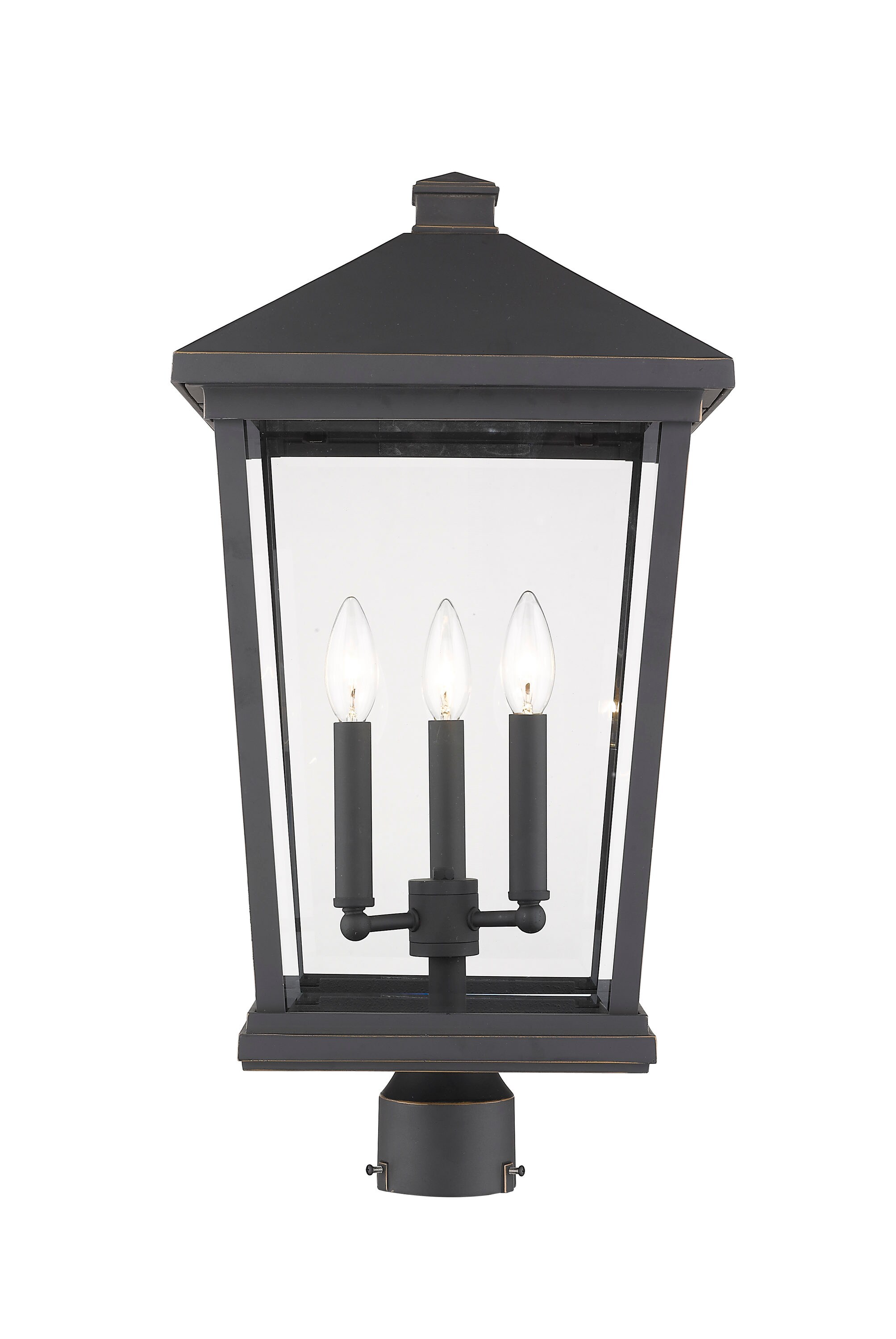 Z-Lite 568PHXLR-ORB Beacon 23.5-in Oil Rubbed Bronze Transitional Outdoor Light Post Lantern