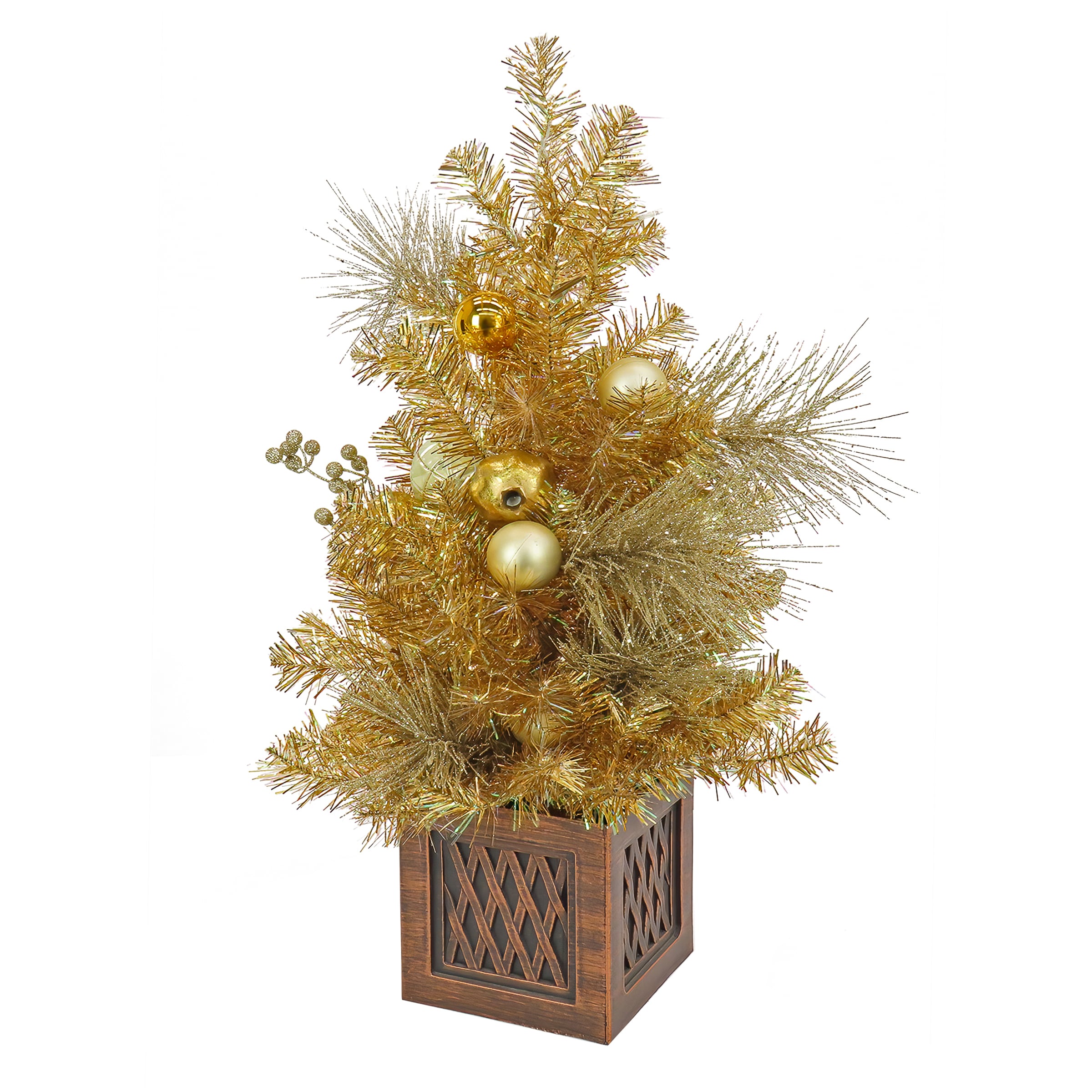 National Tree Company DC13-321L-36-B 3-ft Pre-lit Gold Artificial Christmas Tree with LED Lights