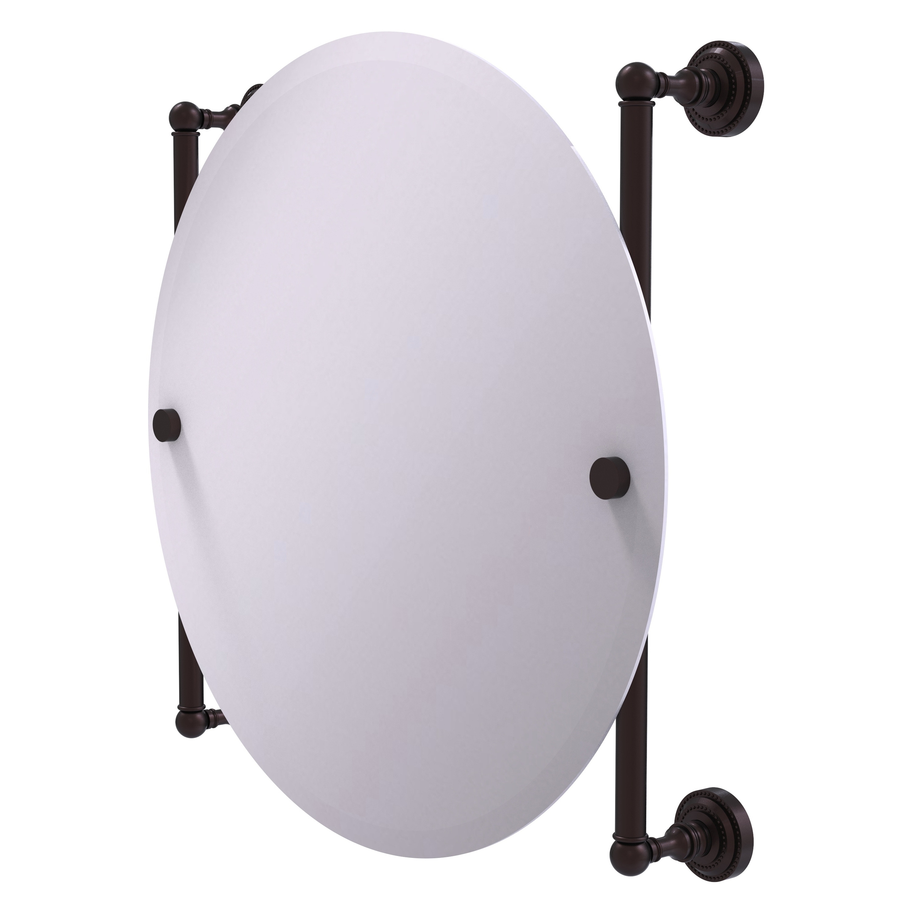Allied Brass DT-27-90-ABZ Dottingham 22-Inches x 22-Inches Beveled Frameless Round Bathroom Vanity Mirror ( Antique Bronze )