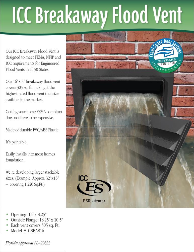 Crawl Space Door Systems CSBA816-VENTED Foundation-Vents - View #5