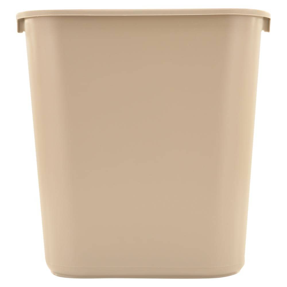 Rubbermaid Small Kitchen Bathroom Trash Can, Under Sink Waste Basket,  Plastic Beige 5 Gallons 8 Inch Wide