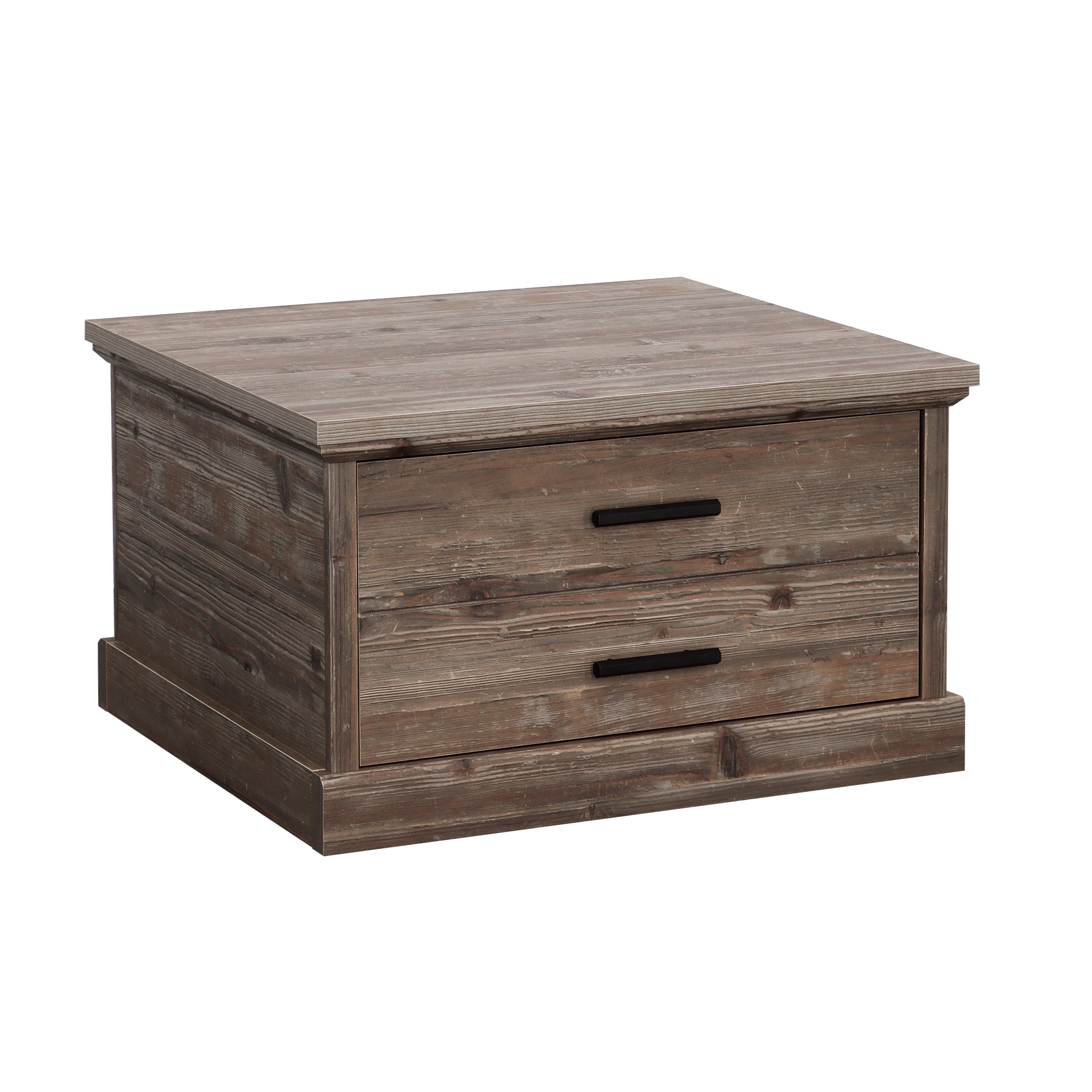 Pebble Pine Square Wood Coffee Table with Storage