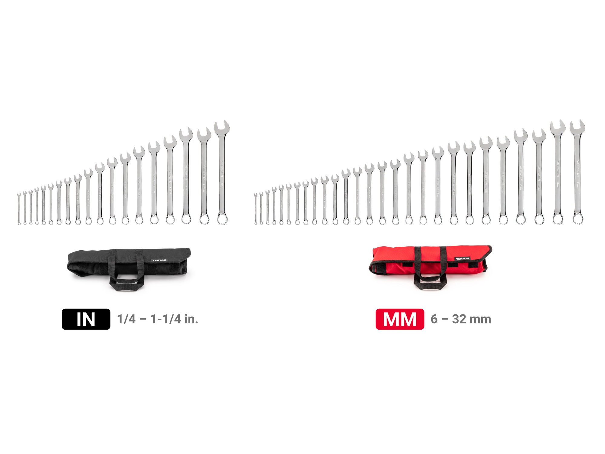 TEKTON 46-Piece Set 12-point (Sae) and Metric Standard Combination Wrench Includes Soft Case WCB94303 Sansujyuku sansujyuku.com