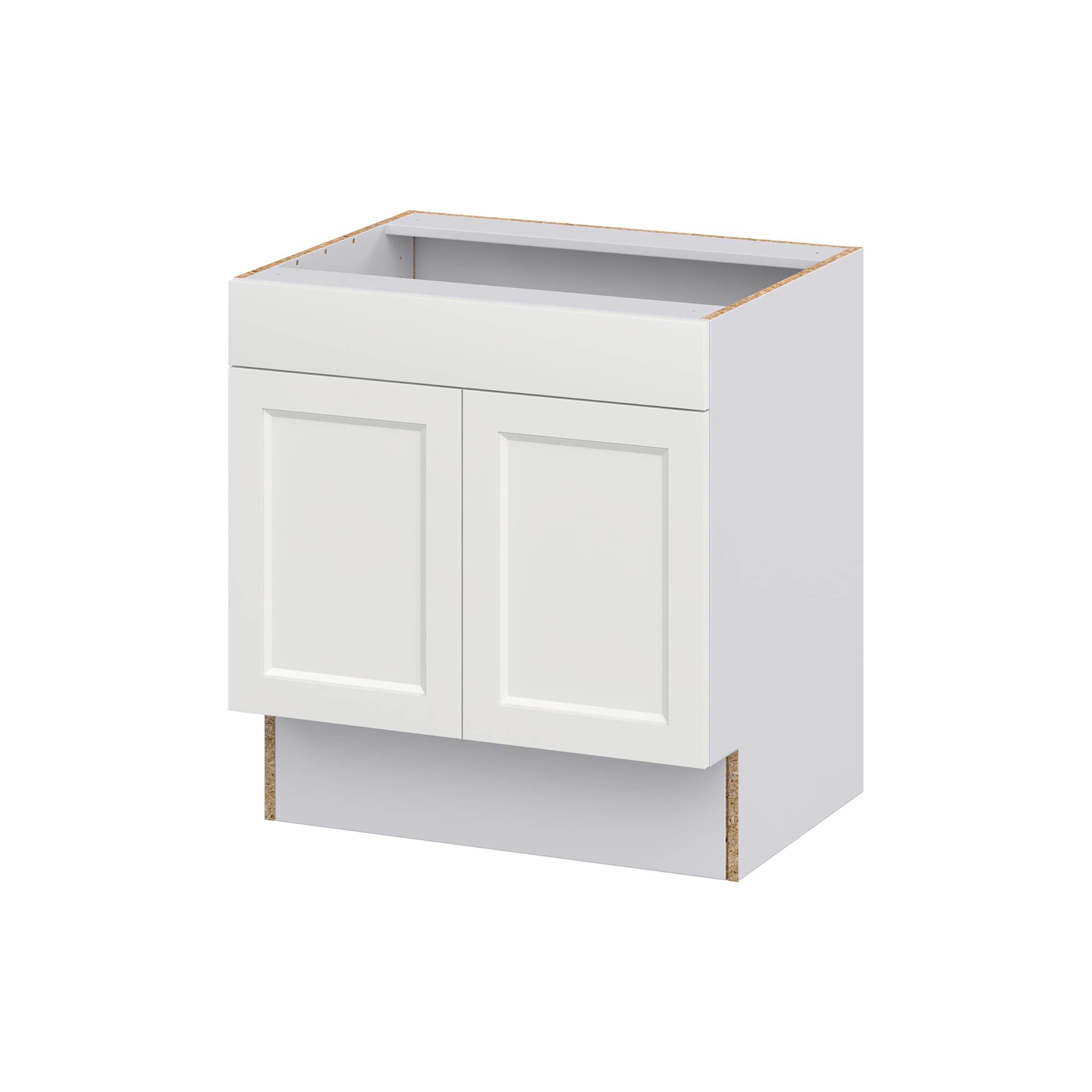Hugo&Borg DSSB30FFRFADA-RI Riviera 30-in W x 32.5-in H x 24-in D Bright White Sink Base Fully assembled Cabinet (Recessed Panel Shaker)