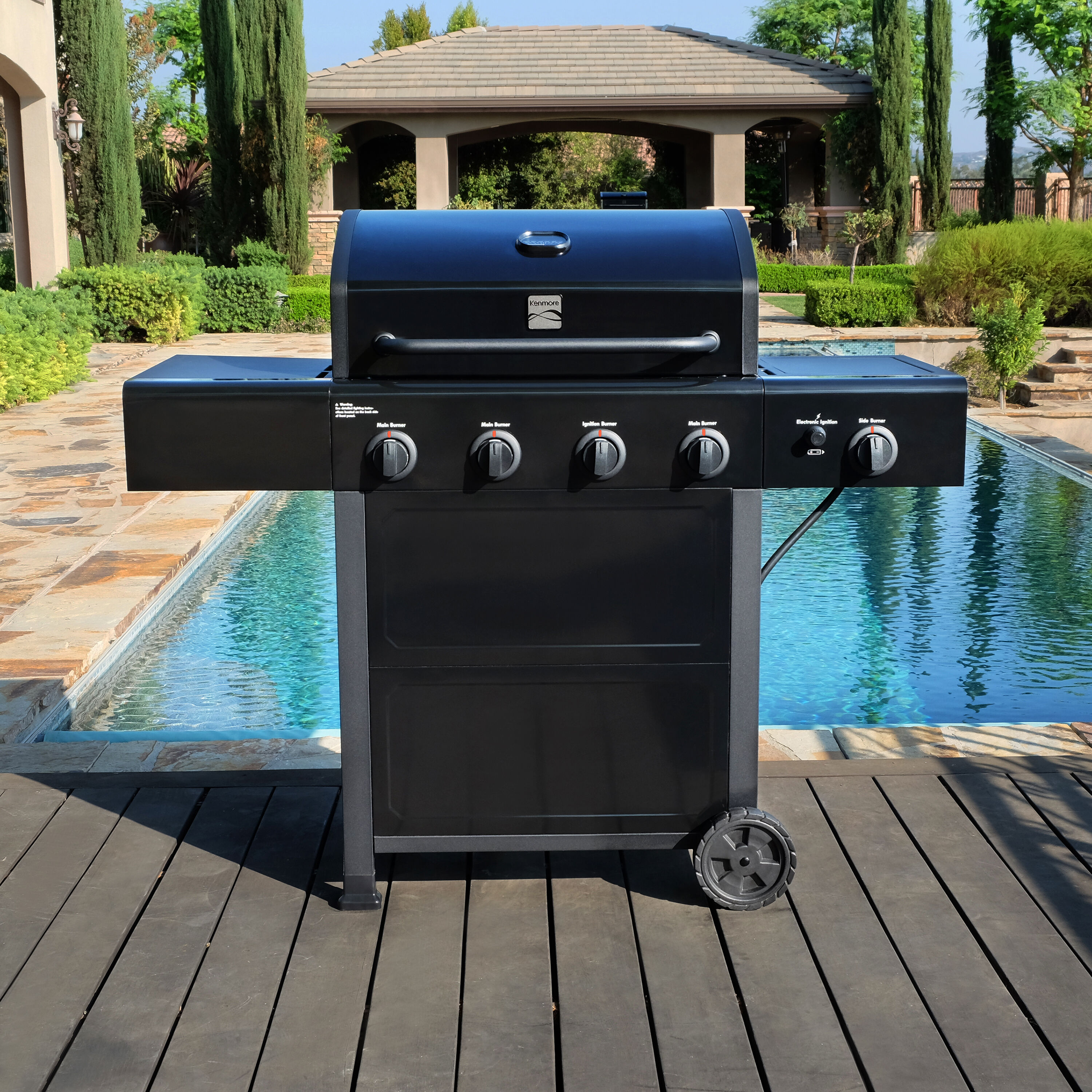 Kenmore Black 4-Burner Liquid Propane Gas Grill with 1 Side Burner PG-40406S0L-1 Sansujyuku sansujyuku.com