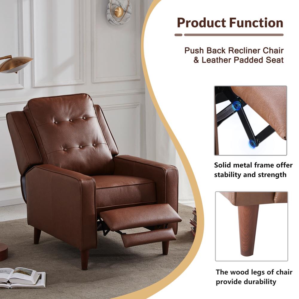 anguria pushback leather recliner