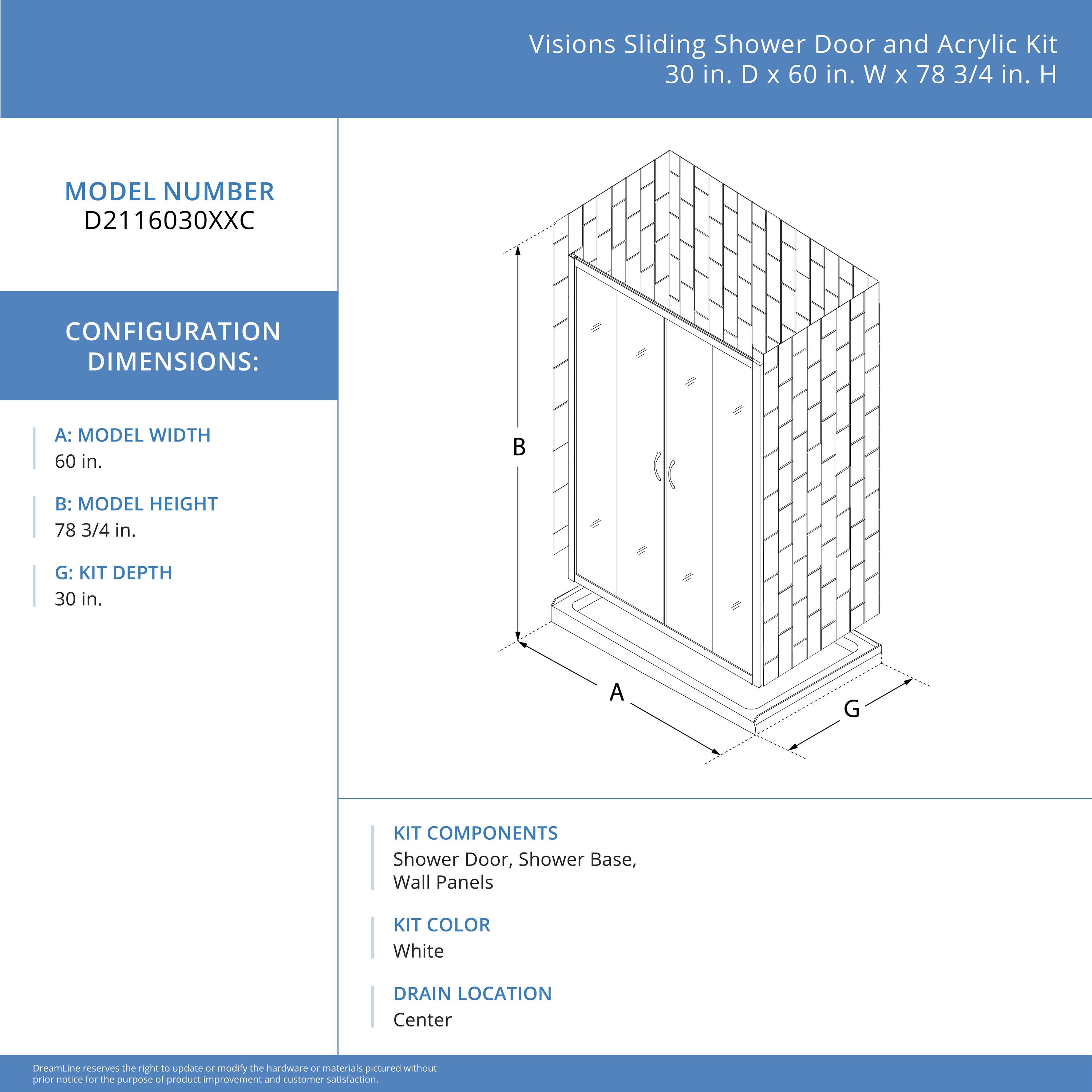 DreamLine D2116030XXC0001 Alcove-Shower-Kit - View #16