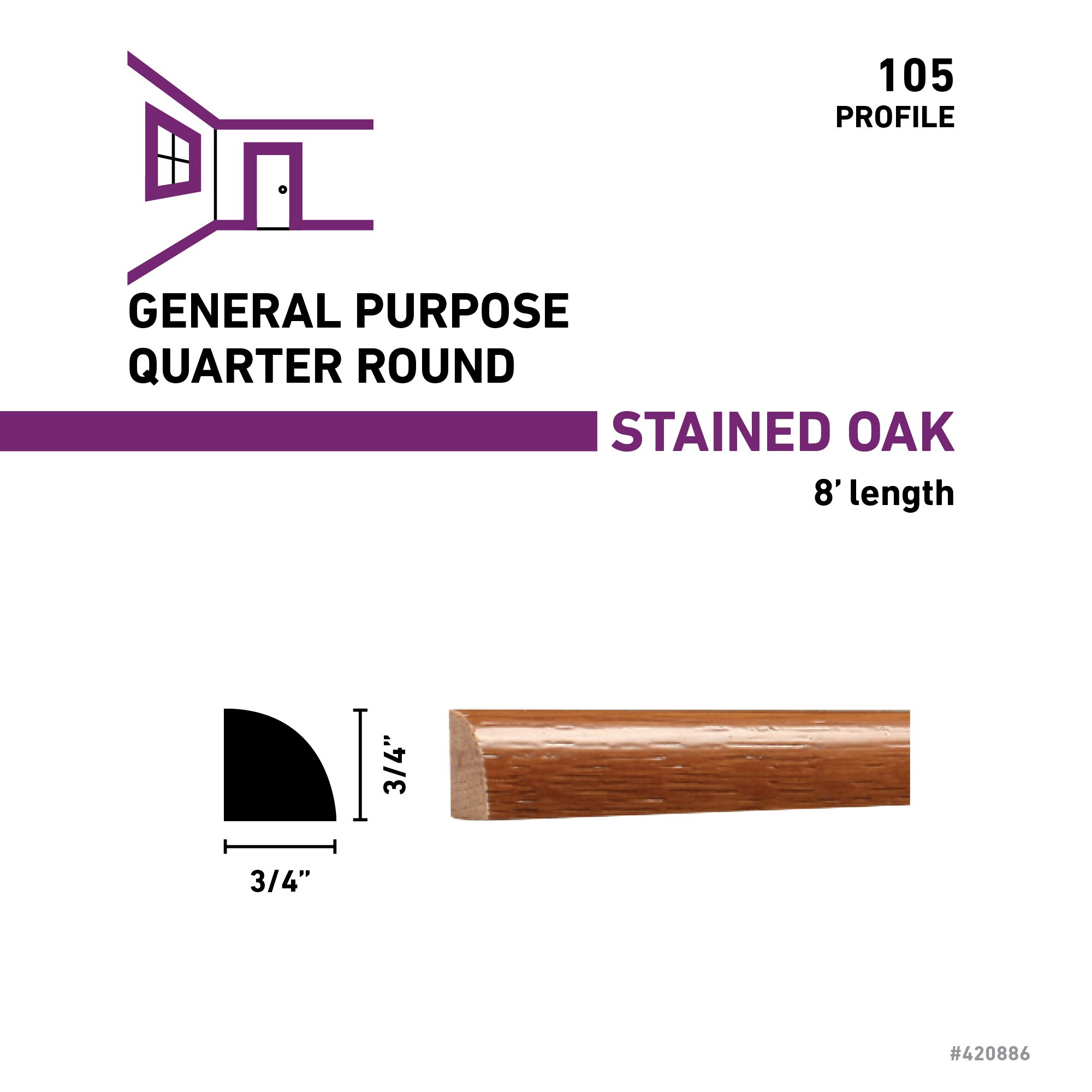 RELIABILT 105 8 OAKGS Quarter-Round-Moulding - View #4