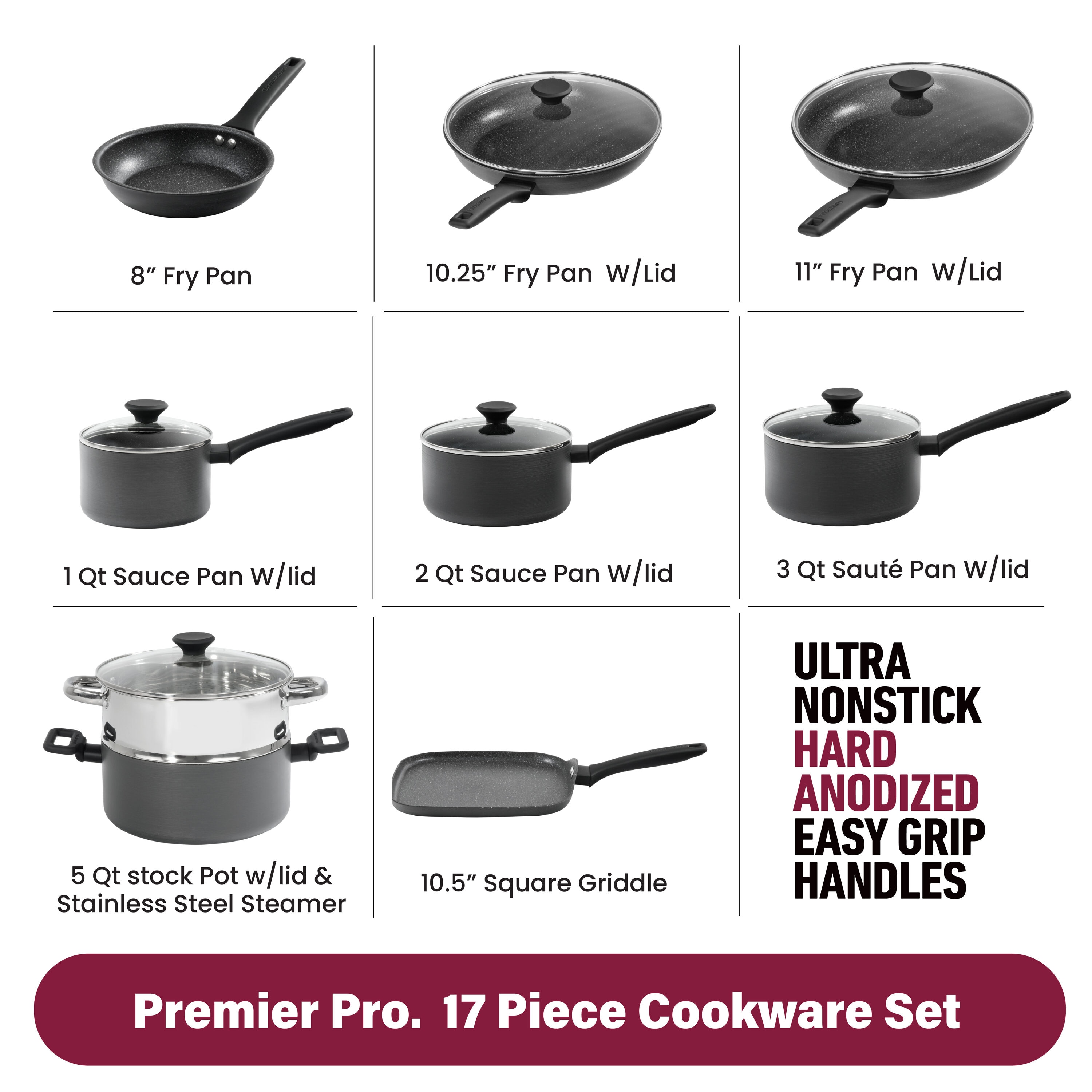 Nutrichef Kitchenware Pots & Pans Set - 12-Piece Set Clad Kitchen Cookware w/ Silicone Grip Handles