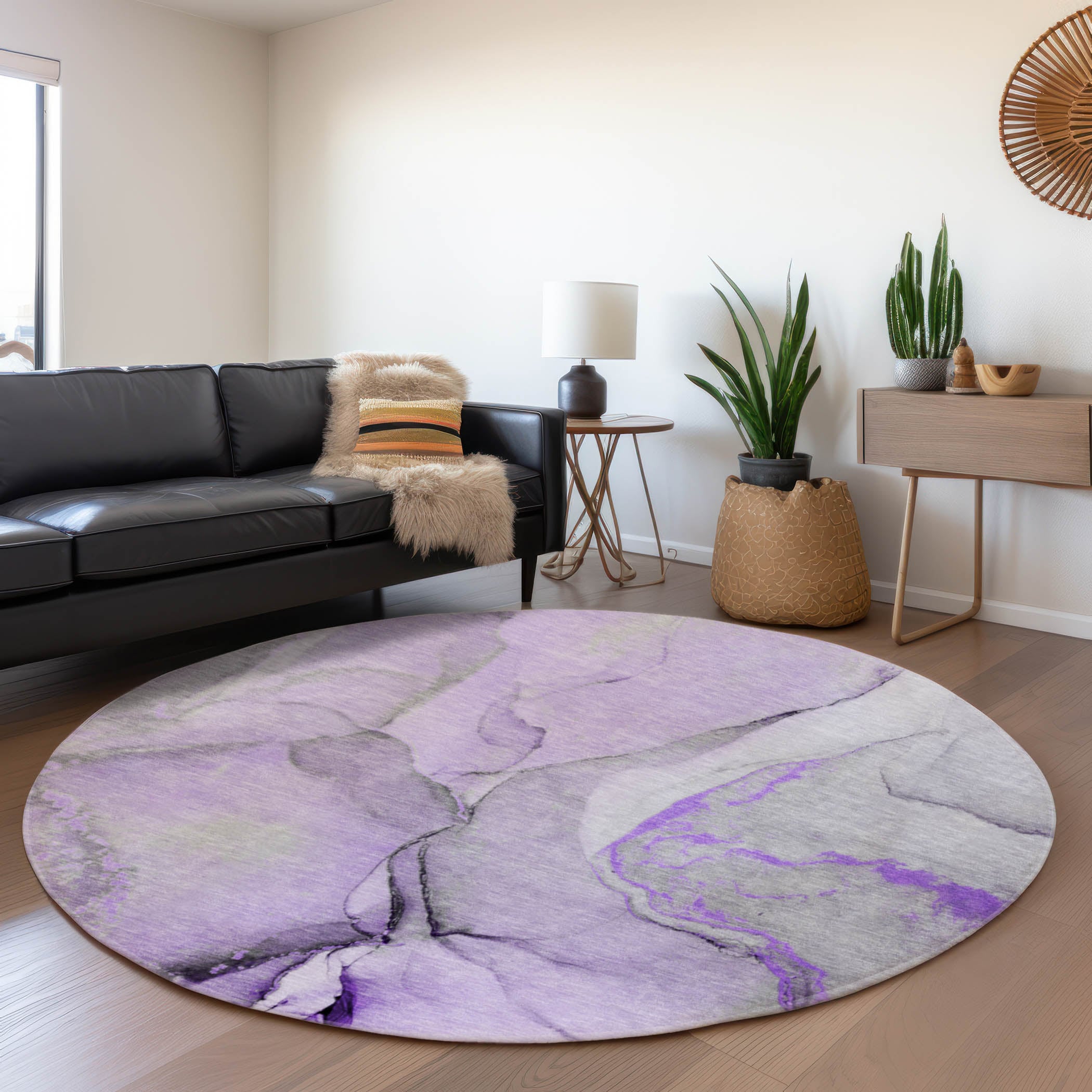Addison Rugs AMF574PP8X10 Mayfield AMF574PP 8 x 10 (ft) Loomed Polyester Purple Rectangular Indoor Geometric Machine washable Area rug