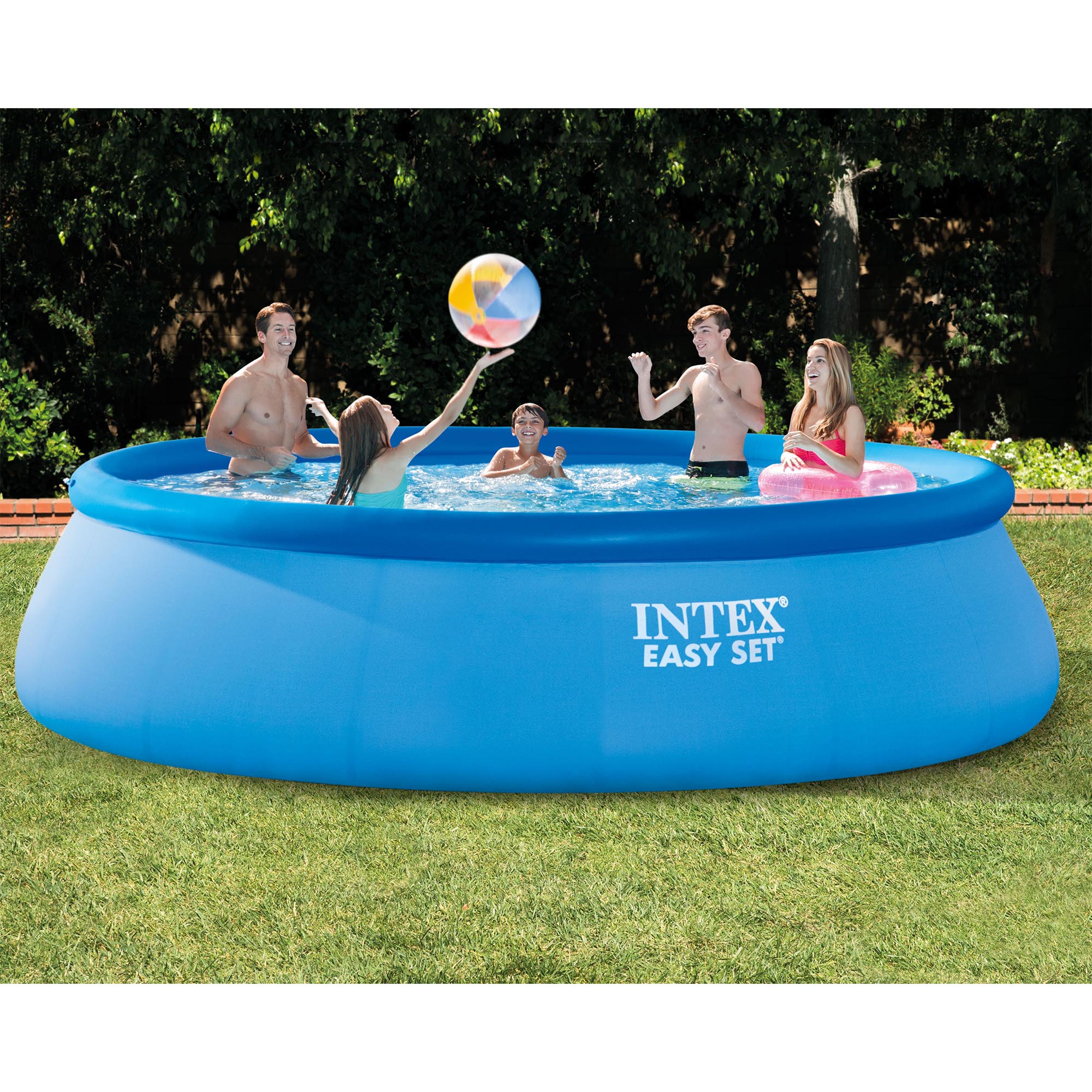 Inflatable Pool GreatGiftList 15ft Quick Set Inflatable Above Ground Swimming Pool Kiddie Pools Kids Outdoor Inflatable Swimming Pool 