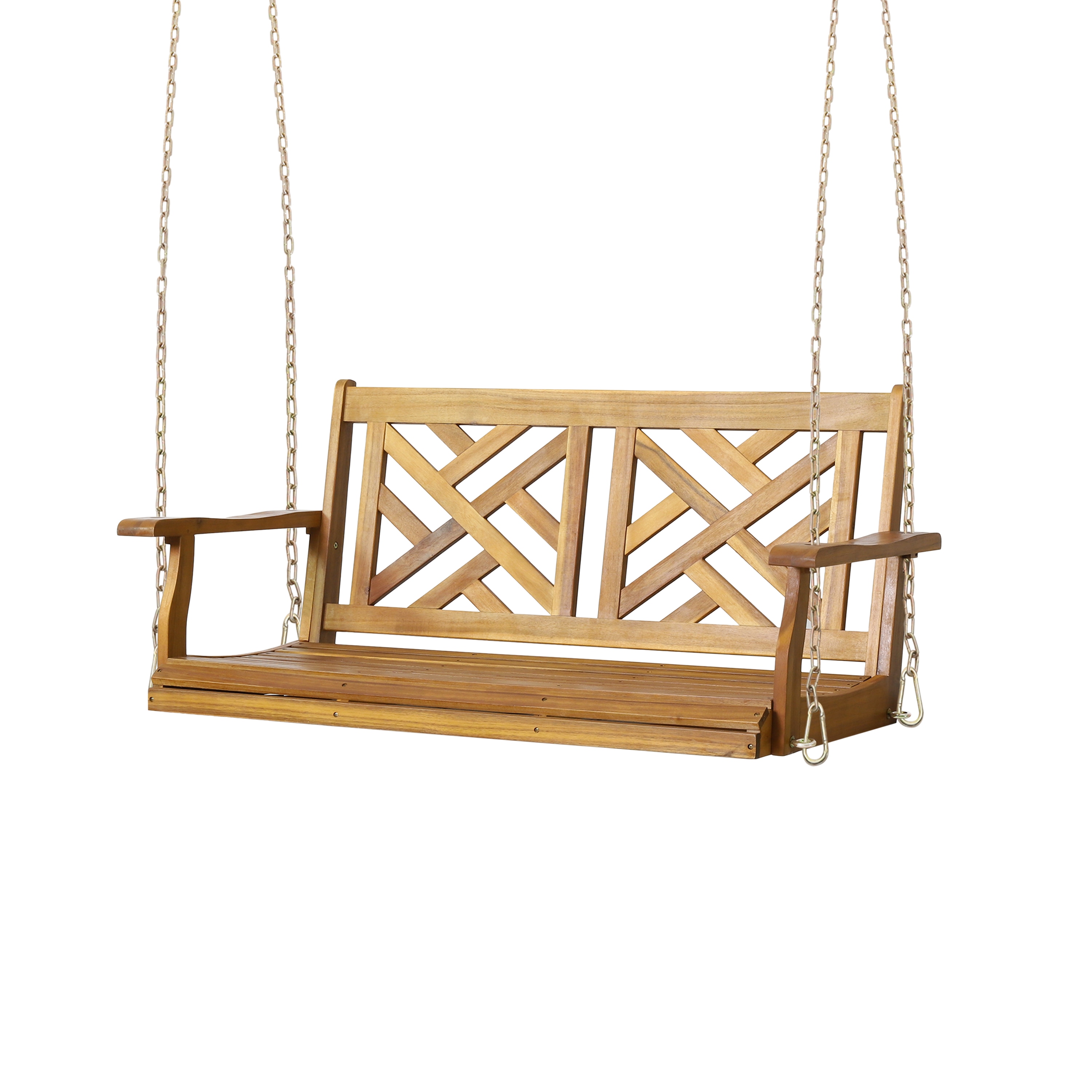 CESICIA GIGA-LS-F23 Porch Swing 2 -person Teak Wood Outdoor Swing
