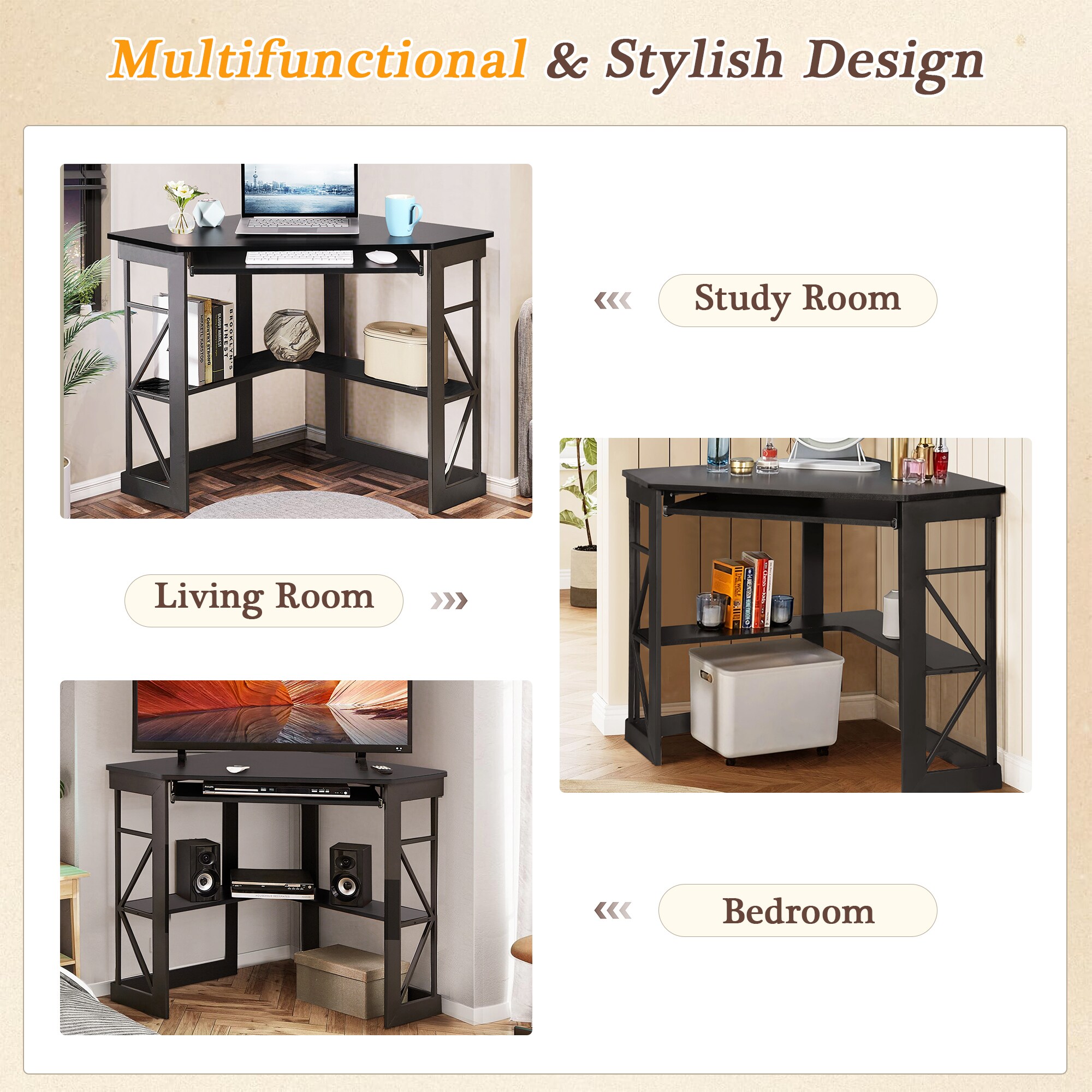 Vecelo LOE-XJM-CD03-BLK desks - View #5