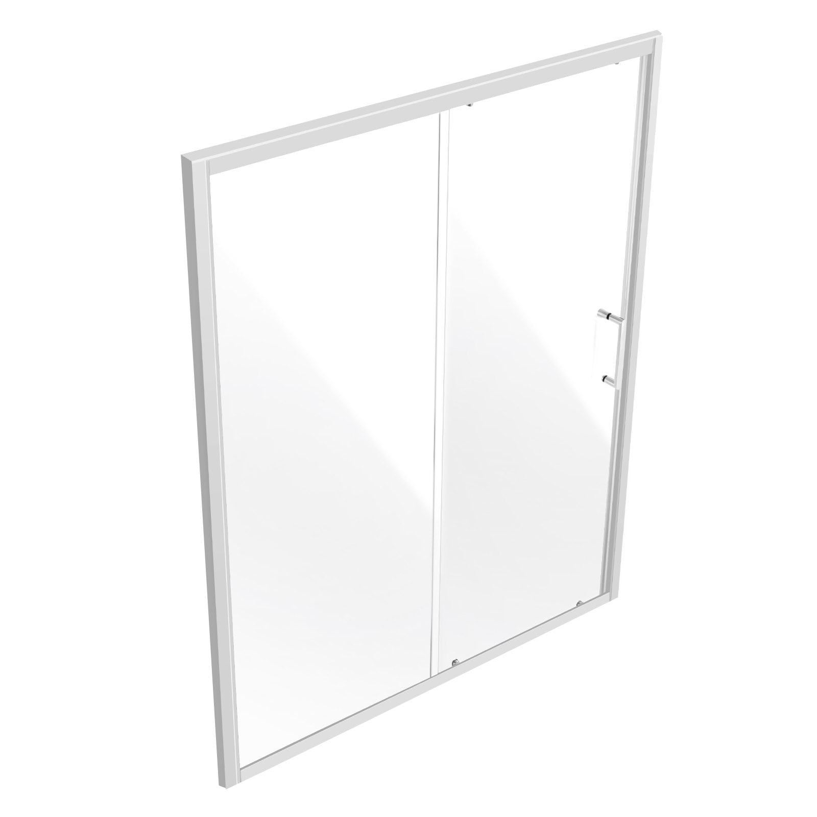 Slickblue - White/Black 57.7-59-in x 70-in Semi-Frameless Sliding Shower Door Reversible Glass Sh...