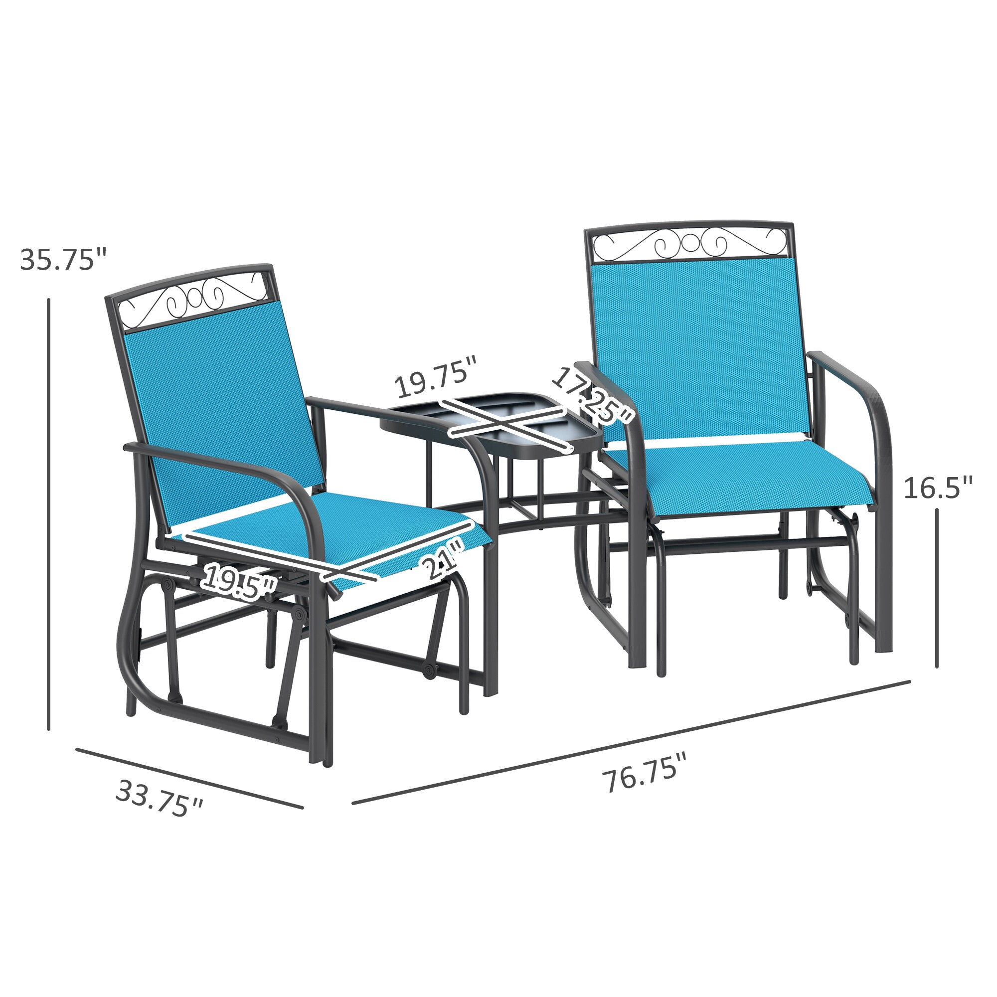 Outsunny 84B-731V00LB Patio-Chairs - View #3