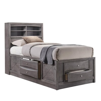 Picket House Furnishings Madison Gray, Grey Twin Bed Frame With Storage
