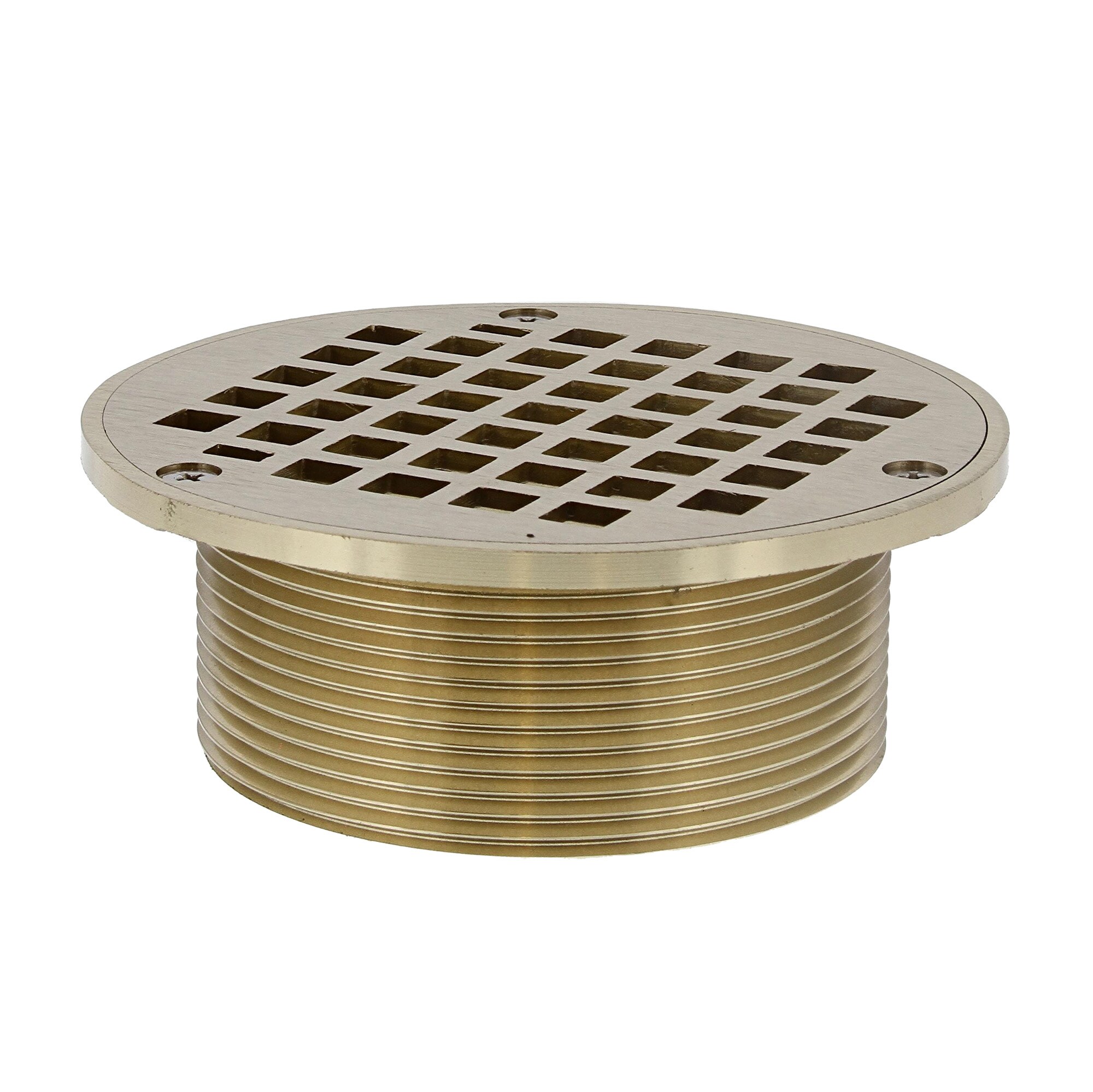 Jones Stephens 3-1/2 inch PVC LevelBest Adapter for Floor Drains with 3 inch  Metal Spud and 5 inch Nickel Bronze Strainer in the Shower Drains  department at