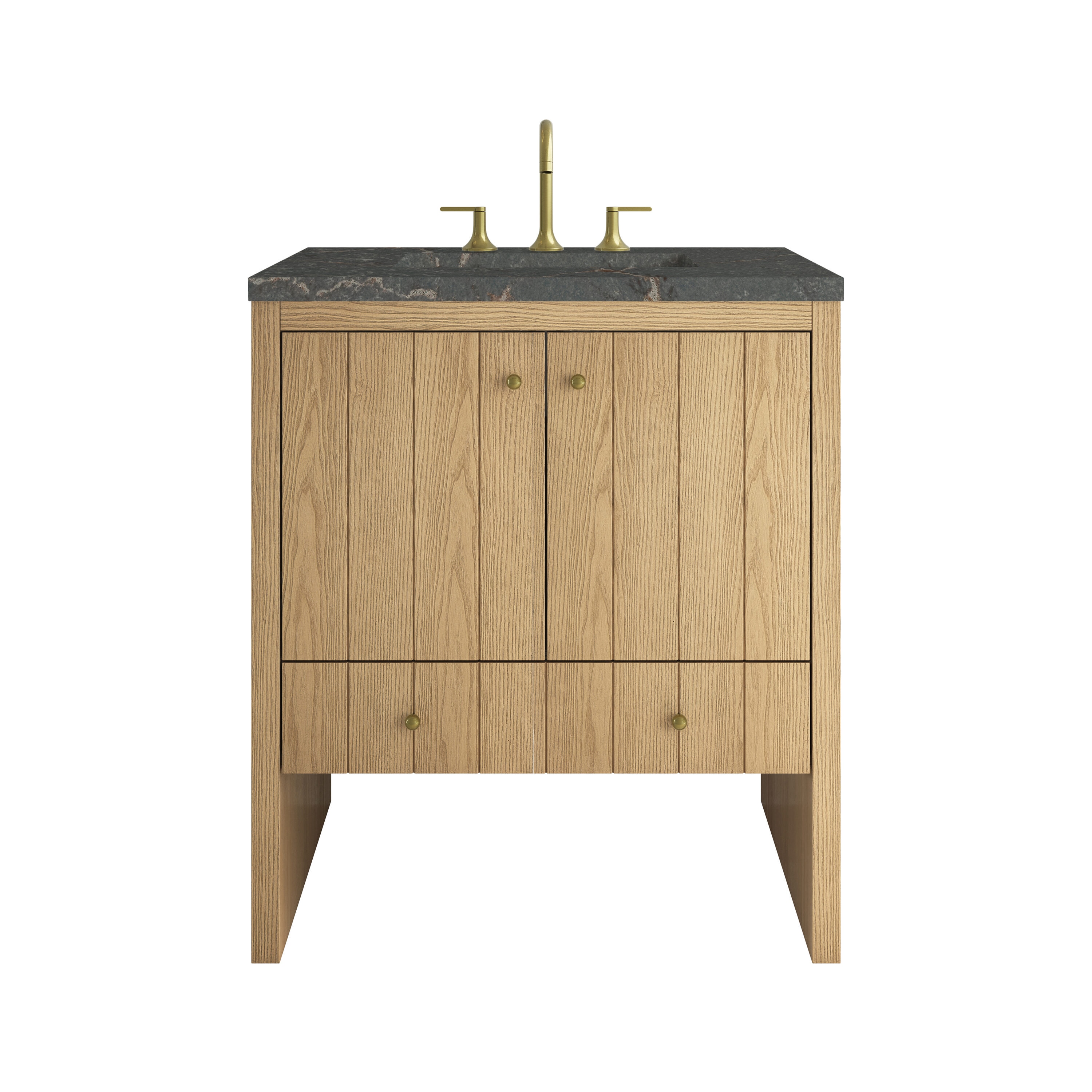 James Martin Vanities - Hudson 30-in Light Natural Oak Undermount Single Sink Bathroom Vanity wit...