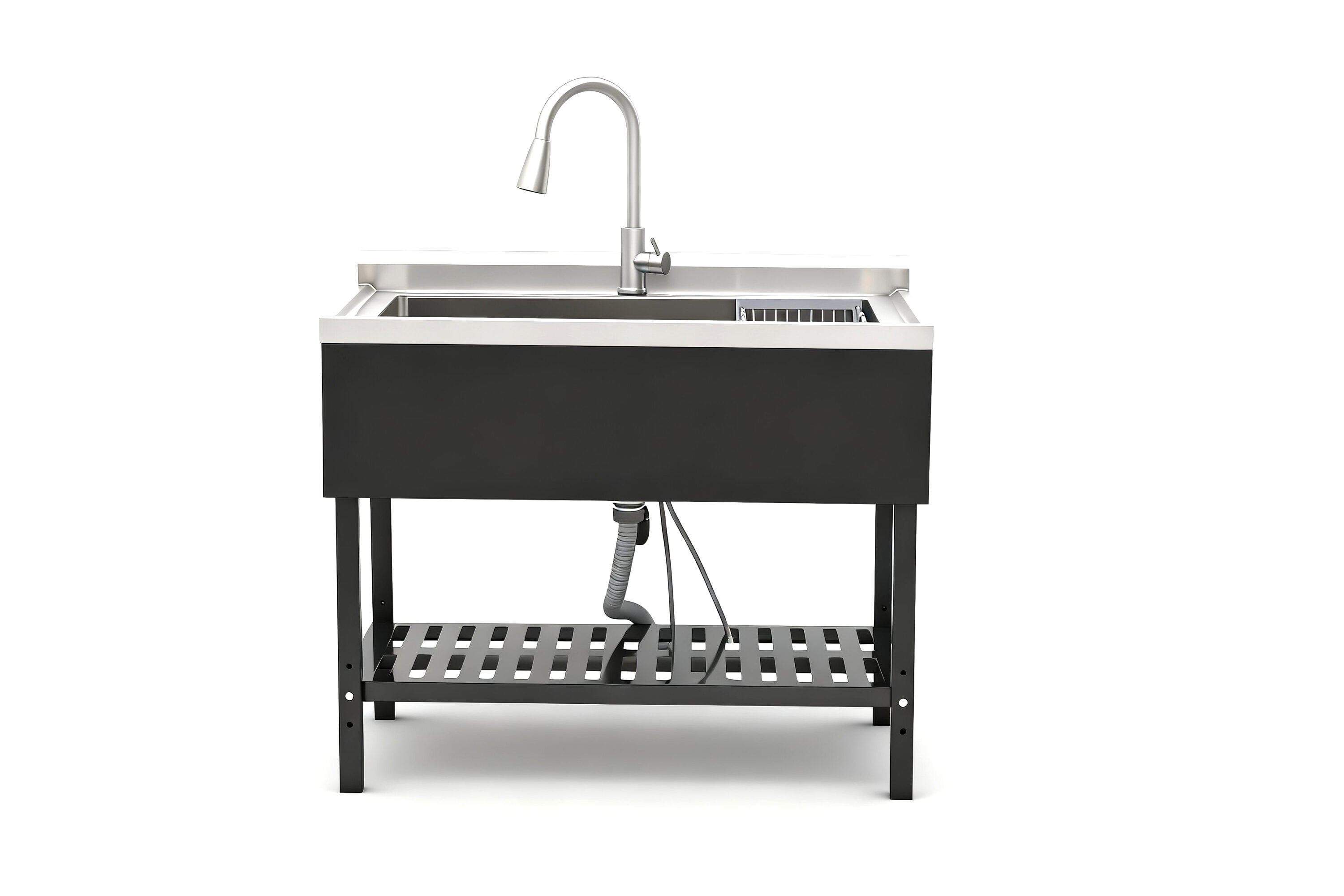 LUXEYARD Stainless Steel Utility Sink Freestanding Sink 1