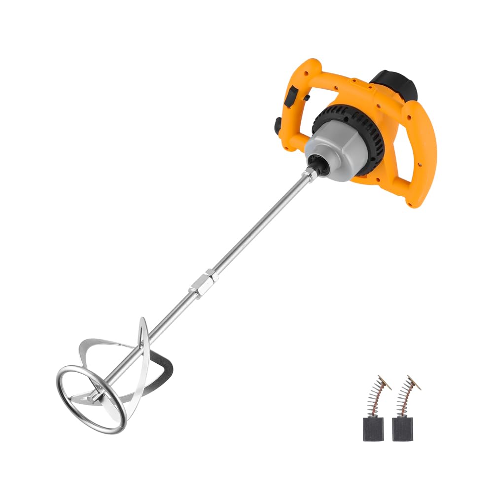 Ahfiwaso  1200W Handheld Power Cement Mixer 6 Speed Electric Concrete Mortar Mud Paint Plaster Mixer with Dual Handle and 120mm Paddle