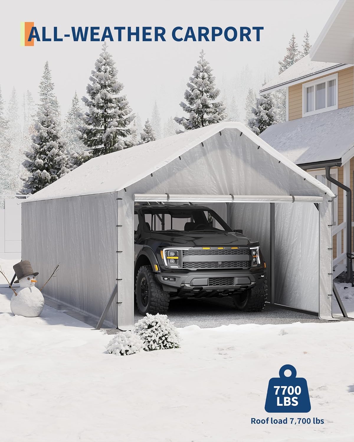 GAOMON 11x20x9 Ft Vertical Roof Metal Carport Heavy-Duty Steel