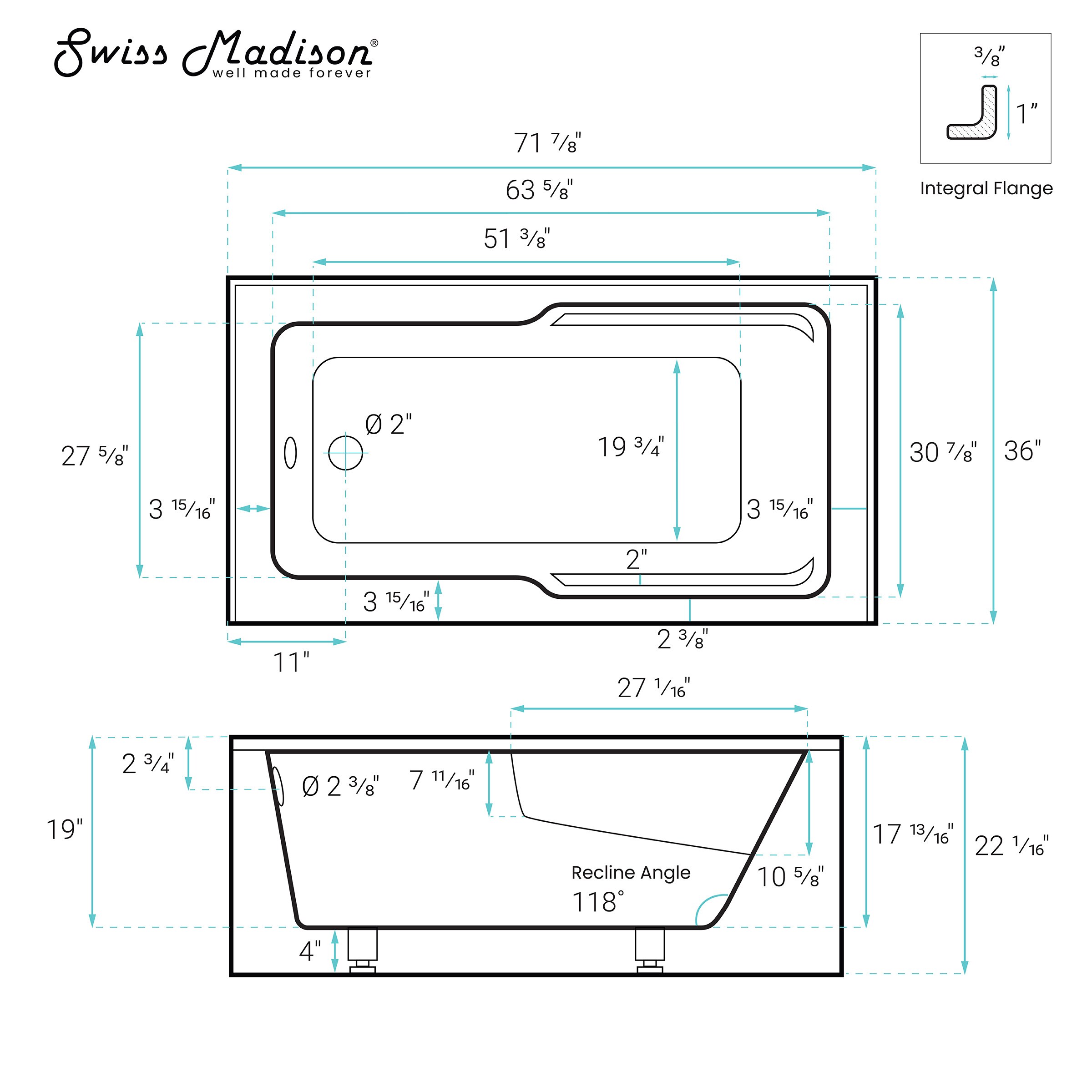 Swiss Madison SM-25-ABLAU52WH bathtubs - View #4