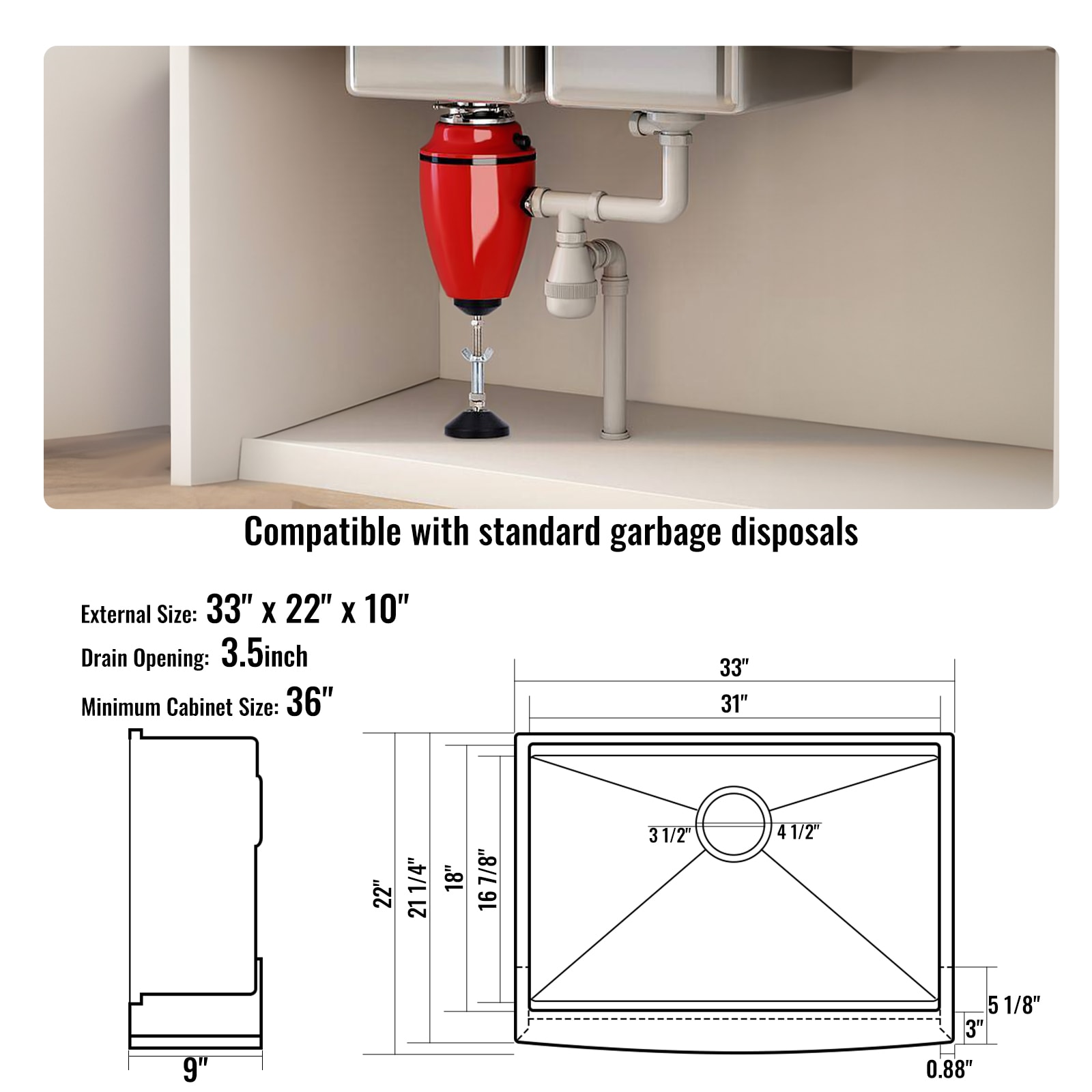 VEVOR SCNSSC33YCYT05343V0 Kitchen-Sinks - View #7