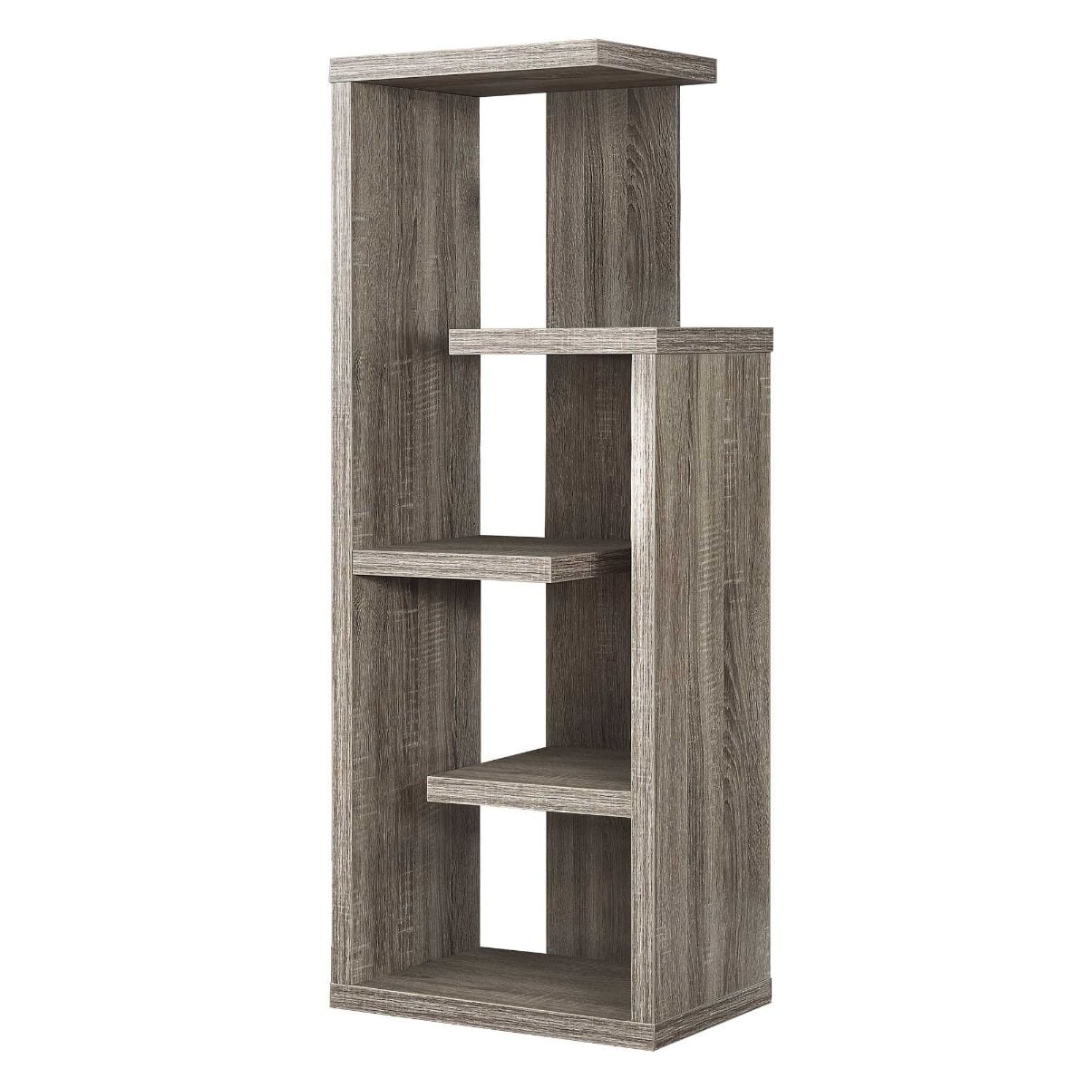 HomeRoots 332830 Jasmine Dark Taupe Recycled Paperboard 4-Shelf Bookcase (12-in W x 47.25-in H x 18.5-in D)