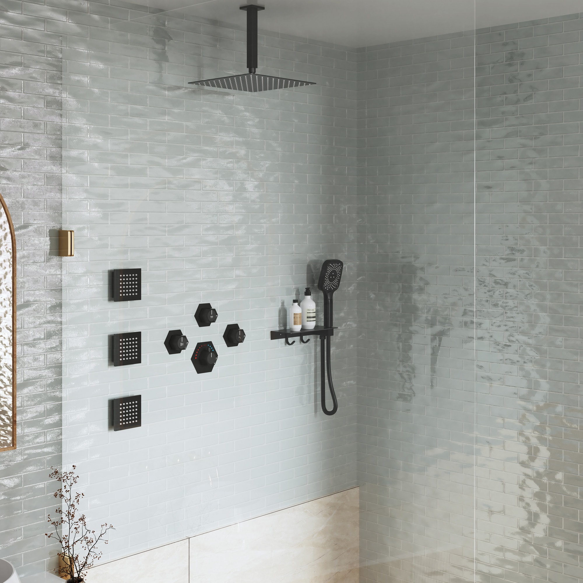 CASAINC WF6643-10BL Showerhead-Bar-Panels - View #3