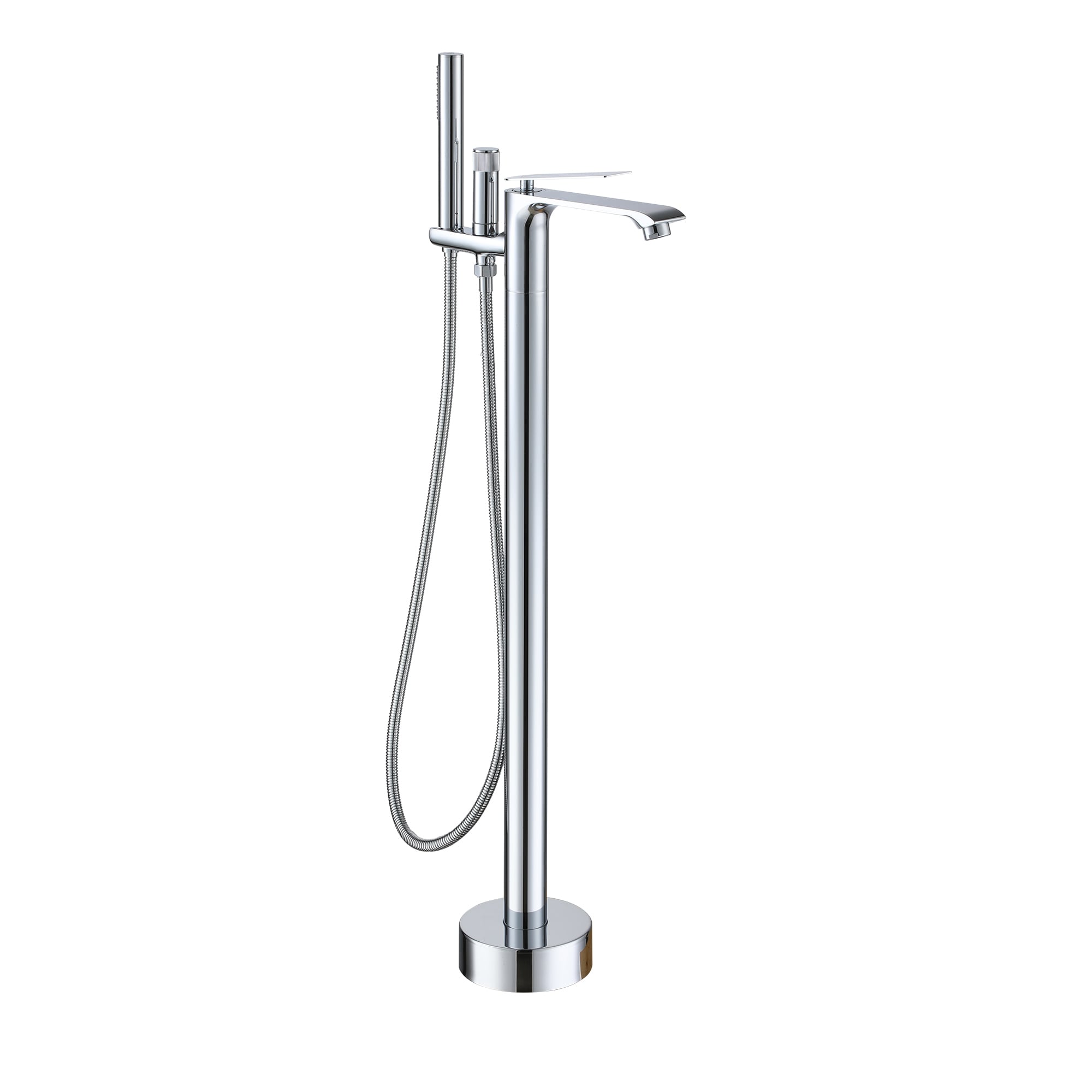CASAINC TC12-ORB Chrome 1-handle Freestanding Swivel Bathtub Faucet with Hand Shower ( Valve Included )
