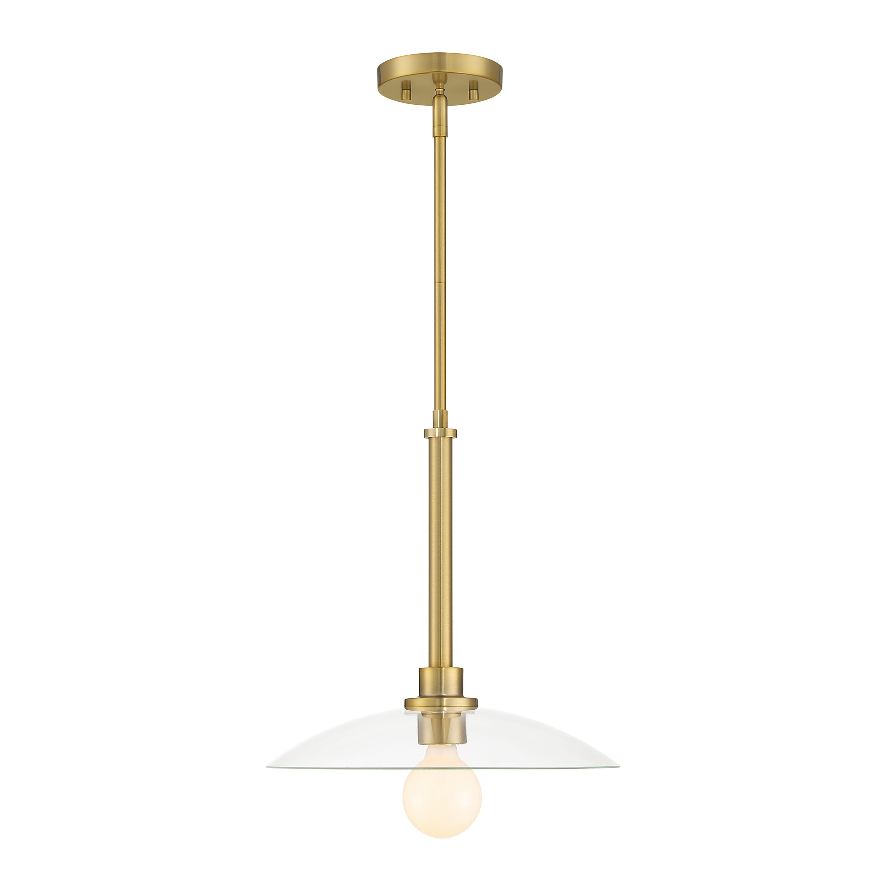 Litto 14" Brushed Gold Modern Pendant with Clear Glass