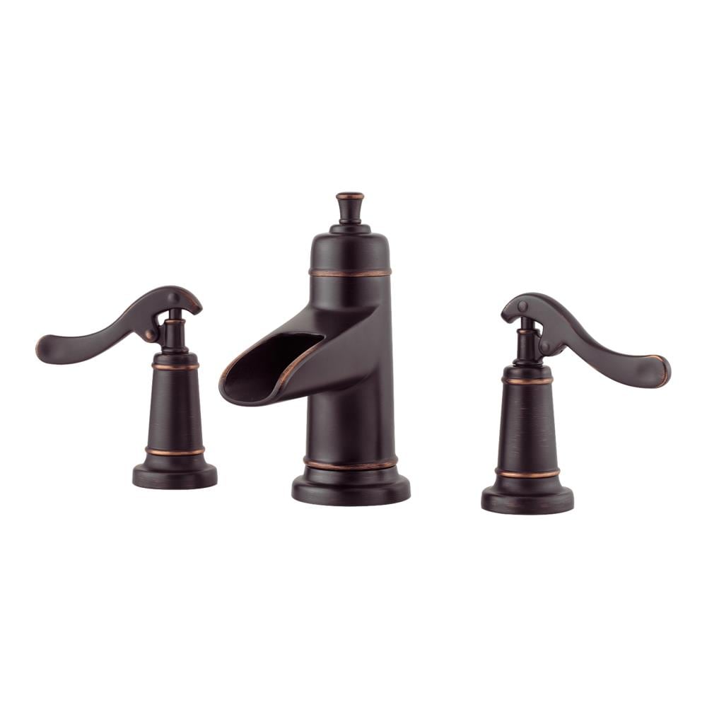 Pfister LG49-YP1Y Ashfield Tuscan Bronze Widespread 2-handle WaterSense Mid-arc Residential Handle Bathroom Sink Faucet with Drain