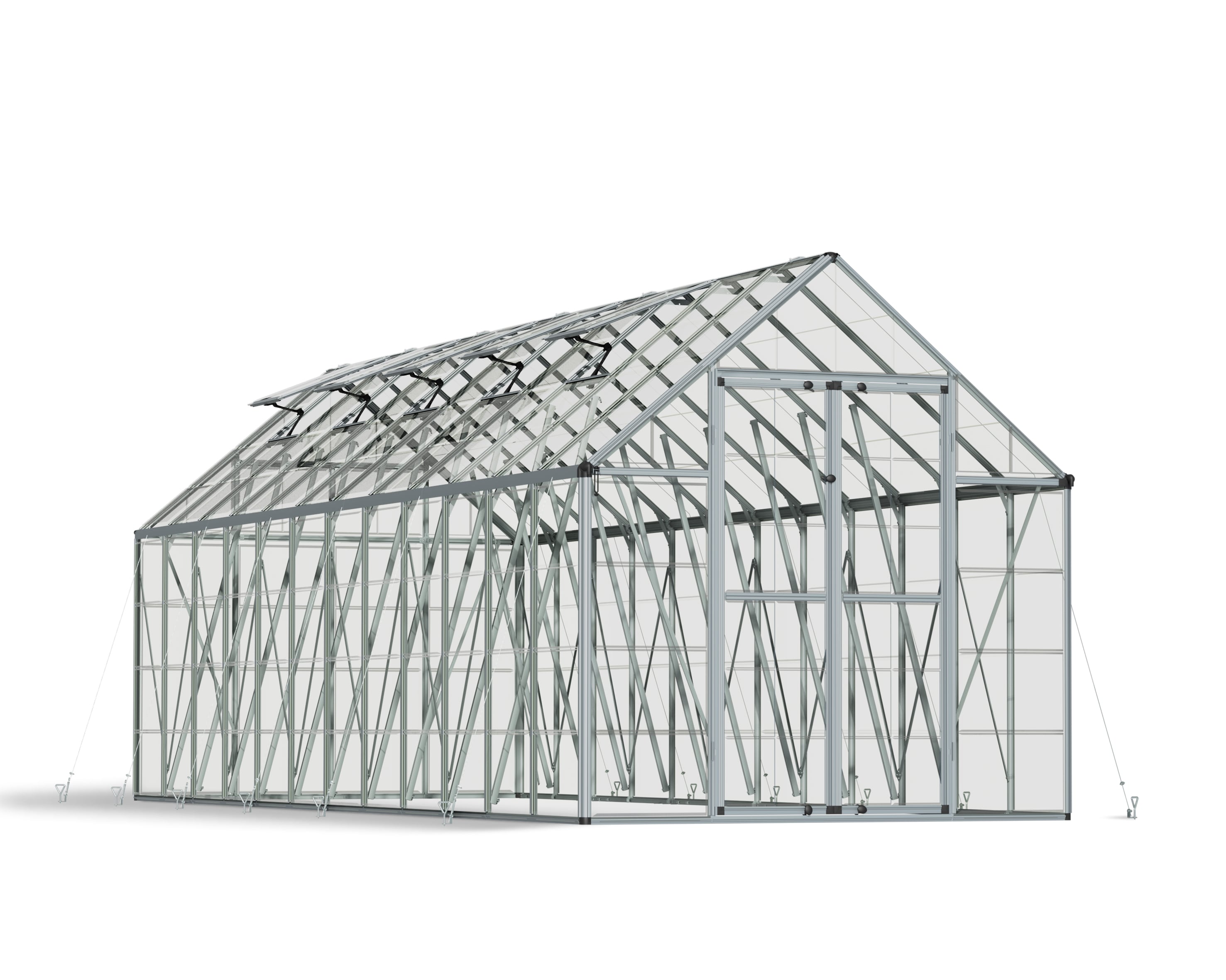 Canopia by Palram 705635 Snap and Grow 24-ft L x 8-ft W x 8.5-ft H Silver Frame/Clear panels Greenhouse