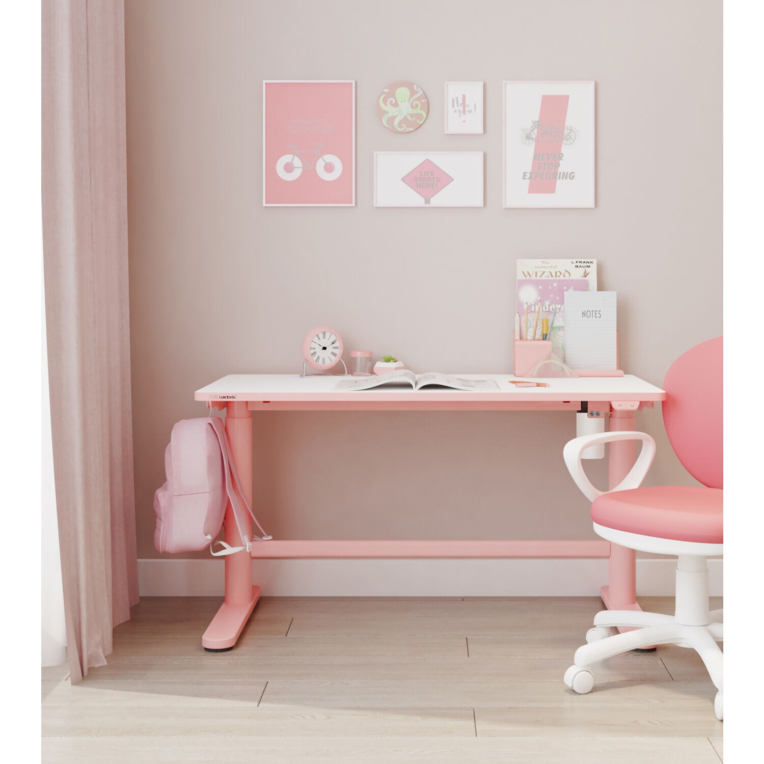 Critter Sitters 39.5-in Pink Modern/Contemporary Computer Desk in