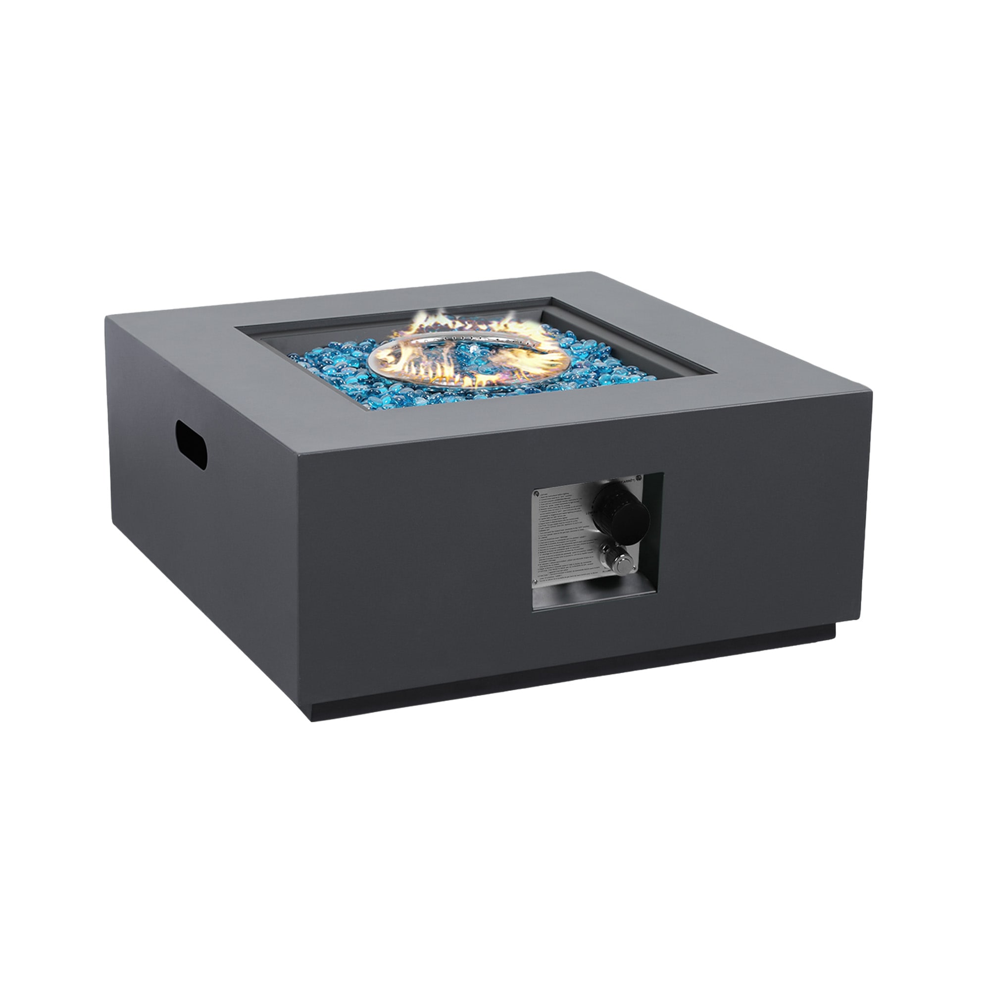 Patio Watcher 24MGO-6BX-SK 28-in W 40000 Maximum BTUs Iron Square Liquid propane Fire pit table