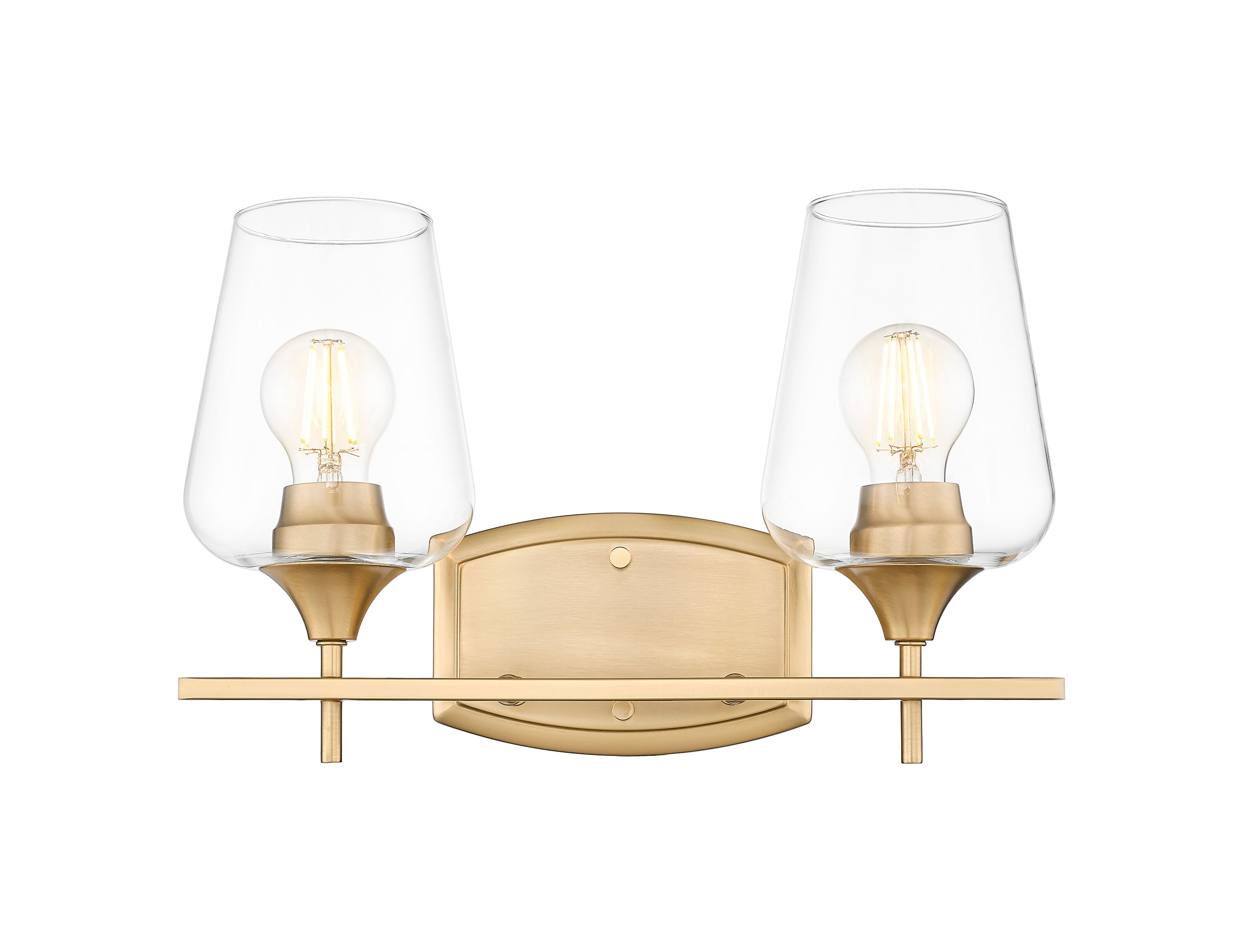 Z-Lite Joliet 15-in 2 Light Brass Modern/contemporary Bathroom Vanity ...