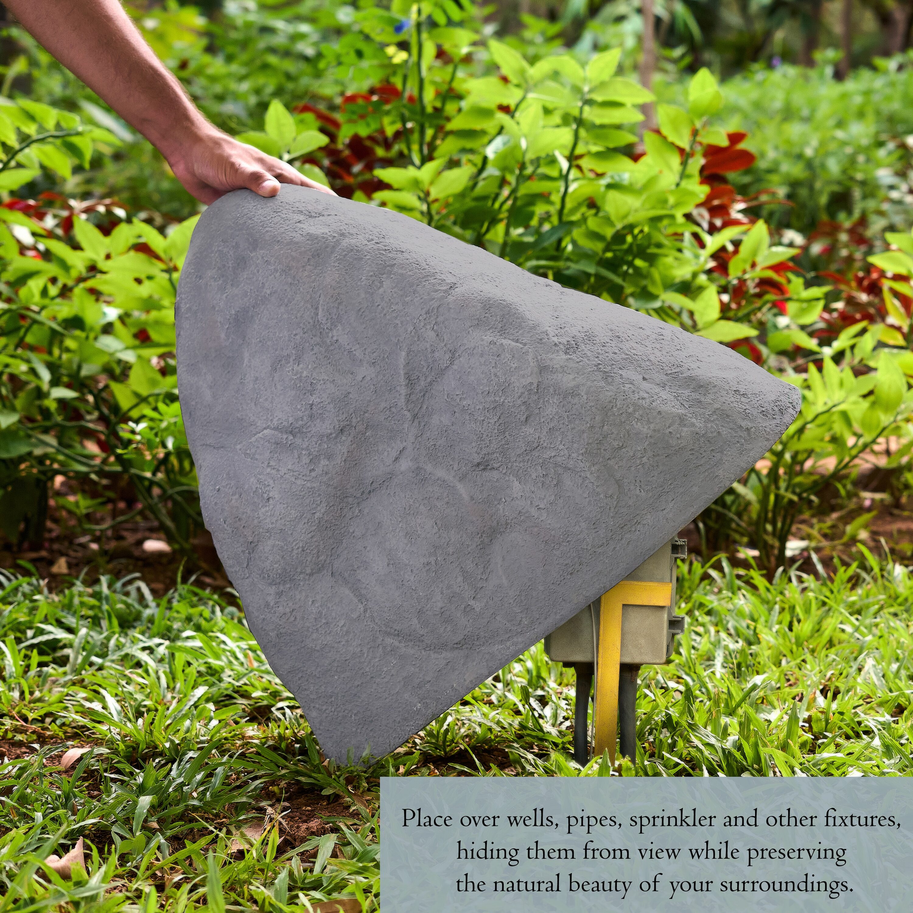 Granite Gray Monument-Shaped Faux Fiberglass Outdoor Rock