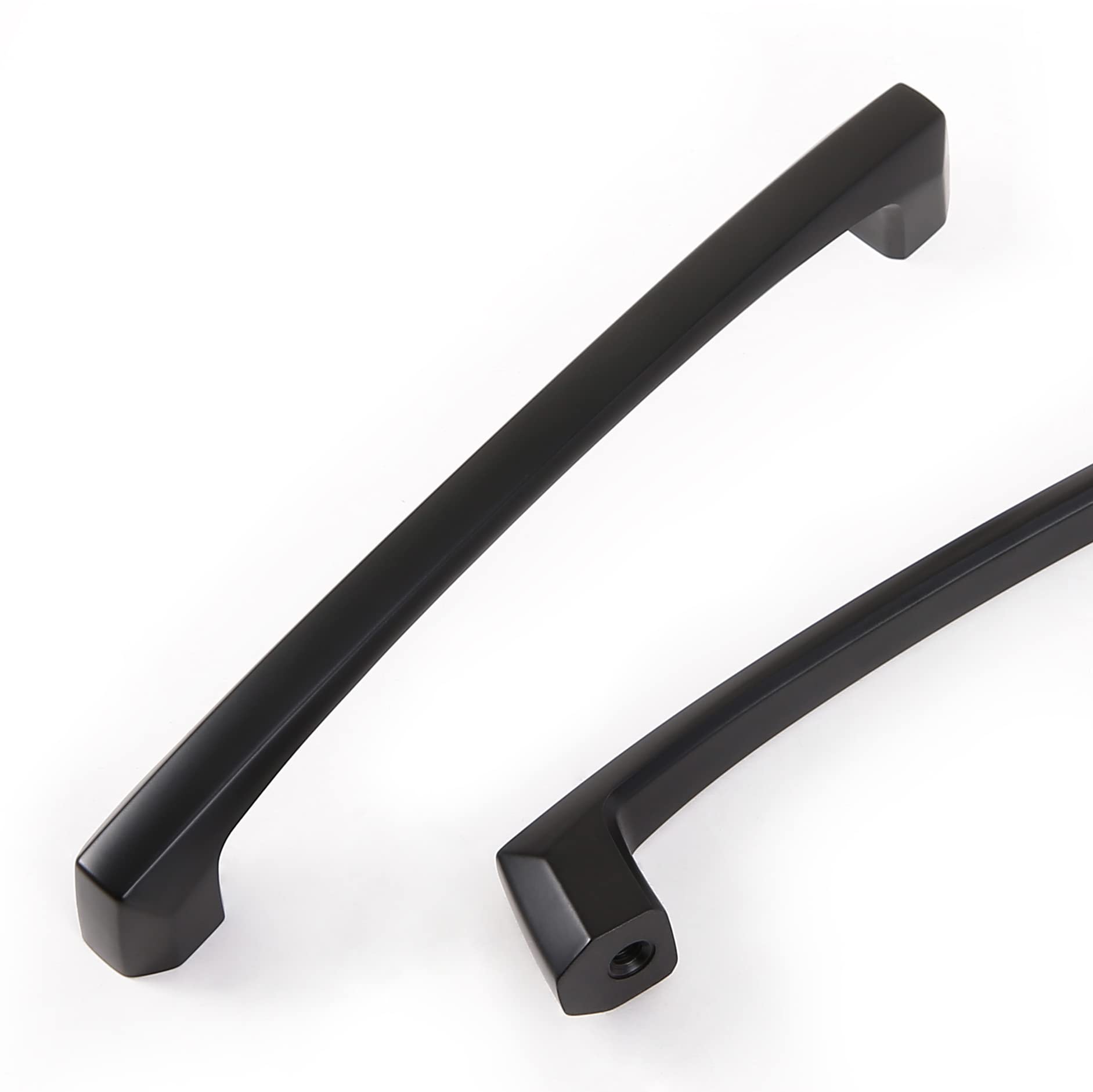 Adrinfly  10 pack 5 inch matte black kitchen cabinet handles drawer pulls zinc alloy hardware for cupboards dressers closets furniture doors