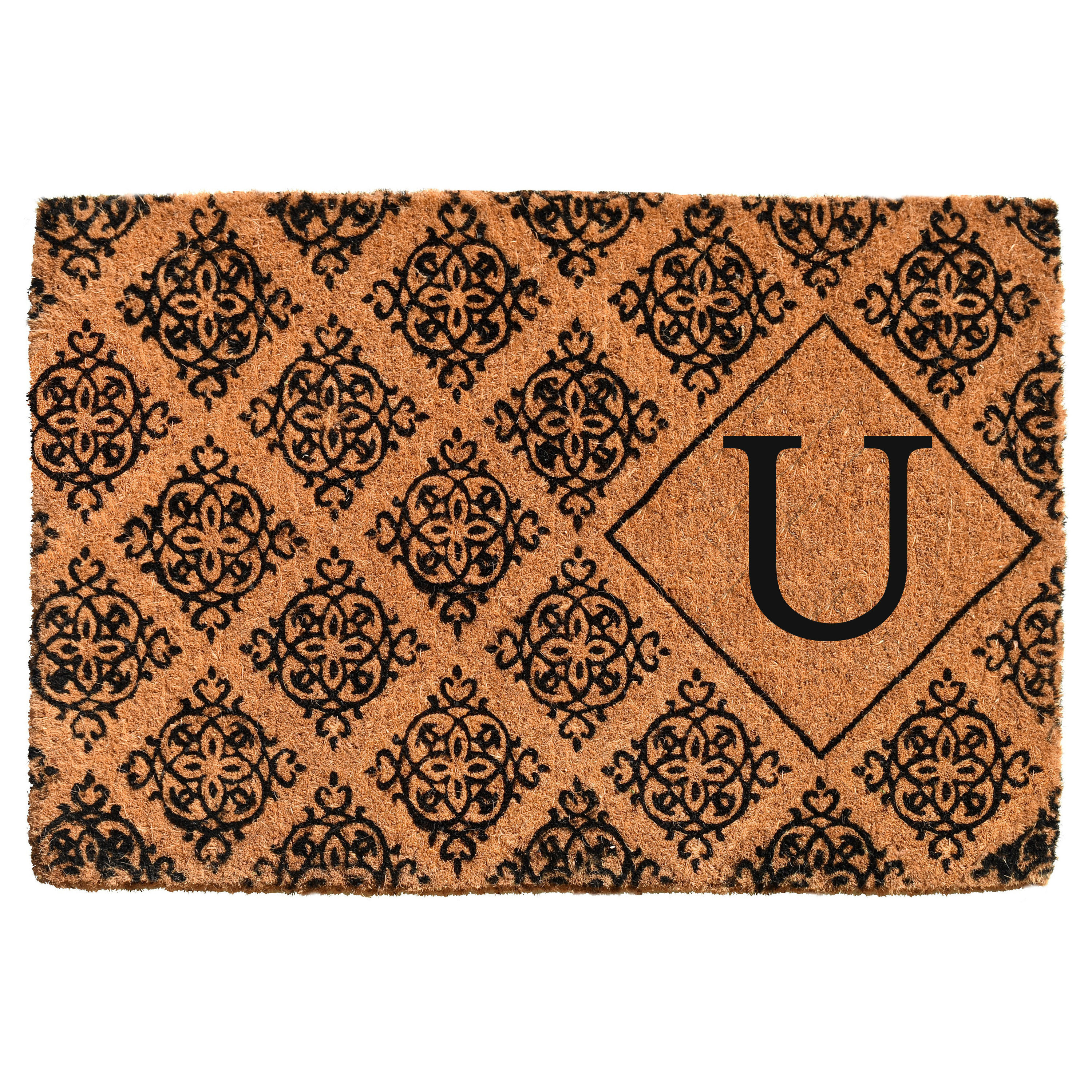 Callowaymills 103332436U 24-in x 36-in Natural/Black Coir Non-Slip Grip Indoor or outdoor Decorative Door Mat