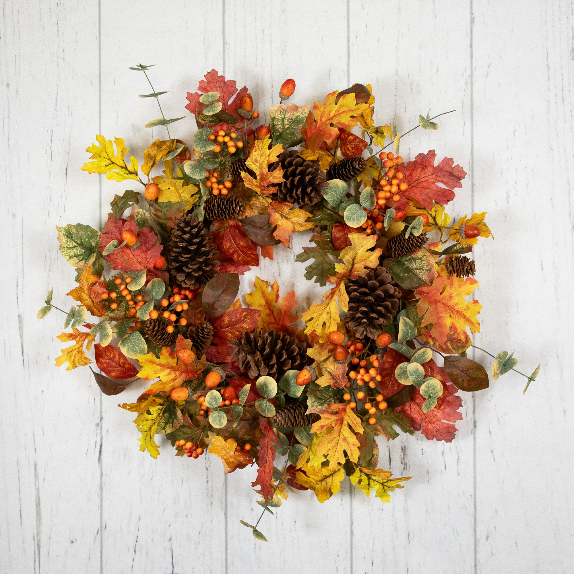 Northlight 0.5-ft 26-in Harvest Artificial Wreath in the Fall Wreaths u0026  Garland department at Lowes.com