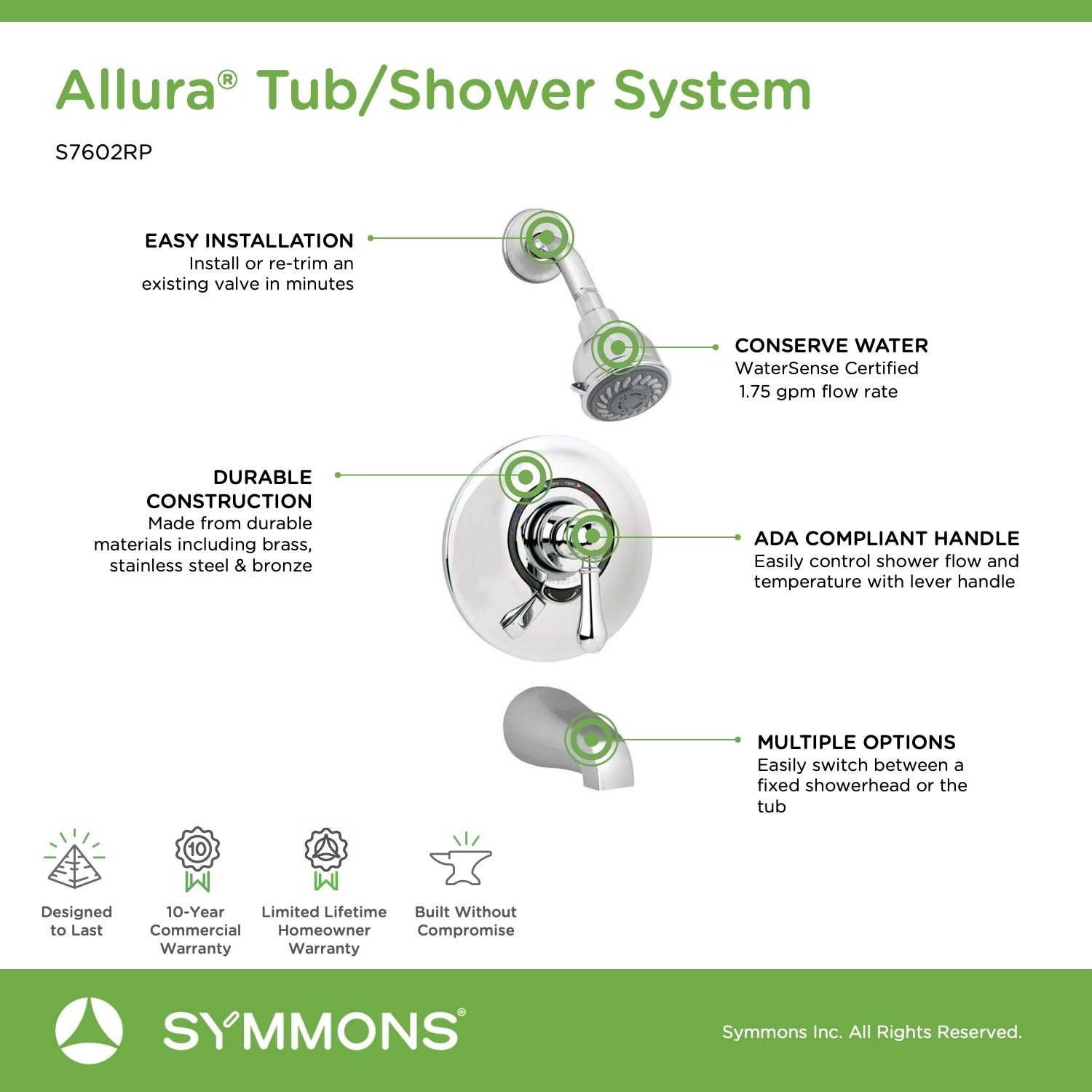 Symmons S7602RP Tub-Shower-Faucets - View #4