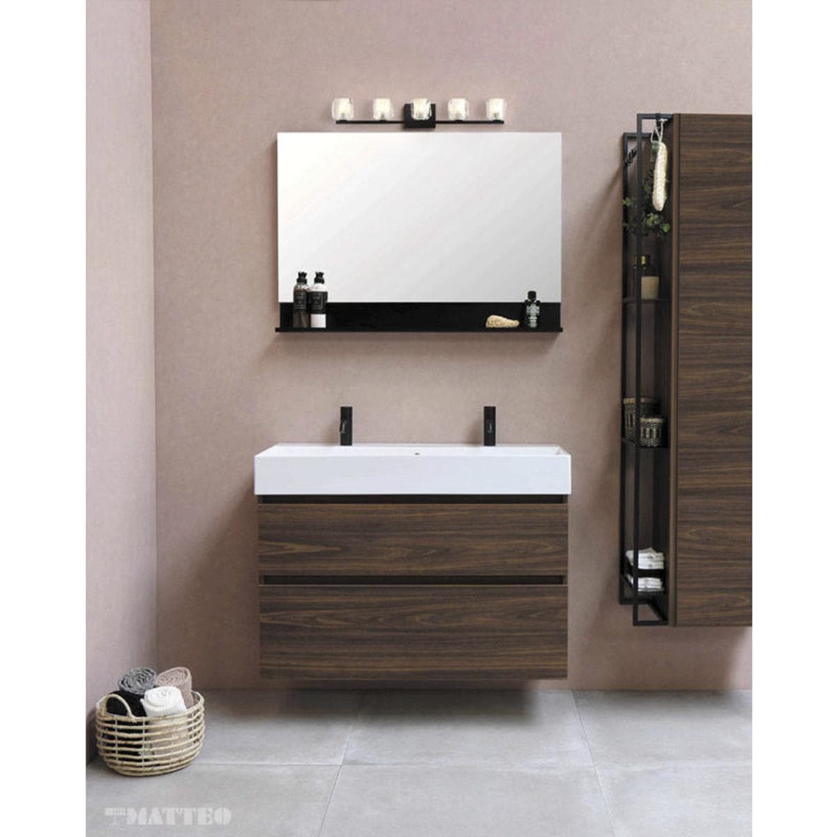 Matteo 2451179 Lighting S04105MB Carleton Bathroom Vanity Light Matte Black