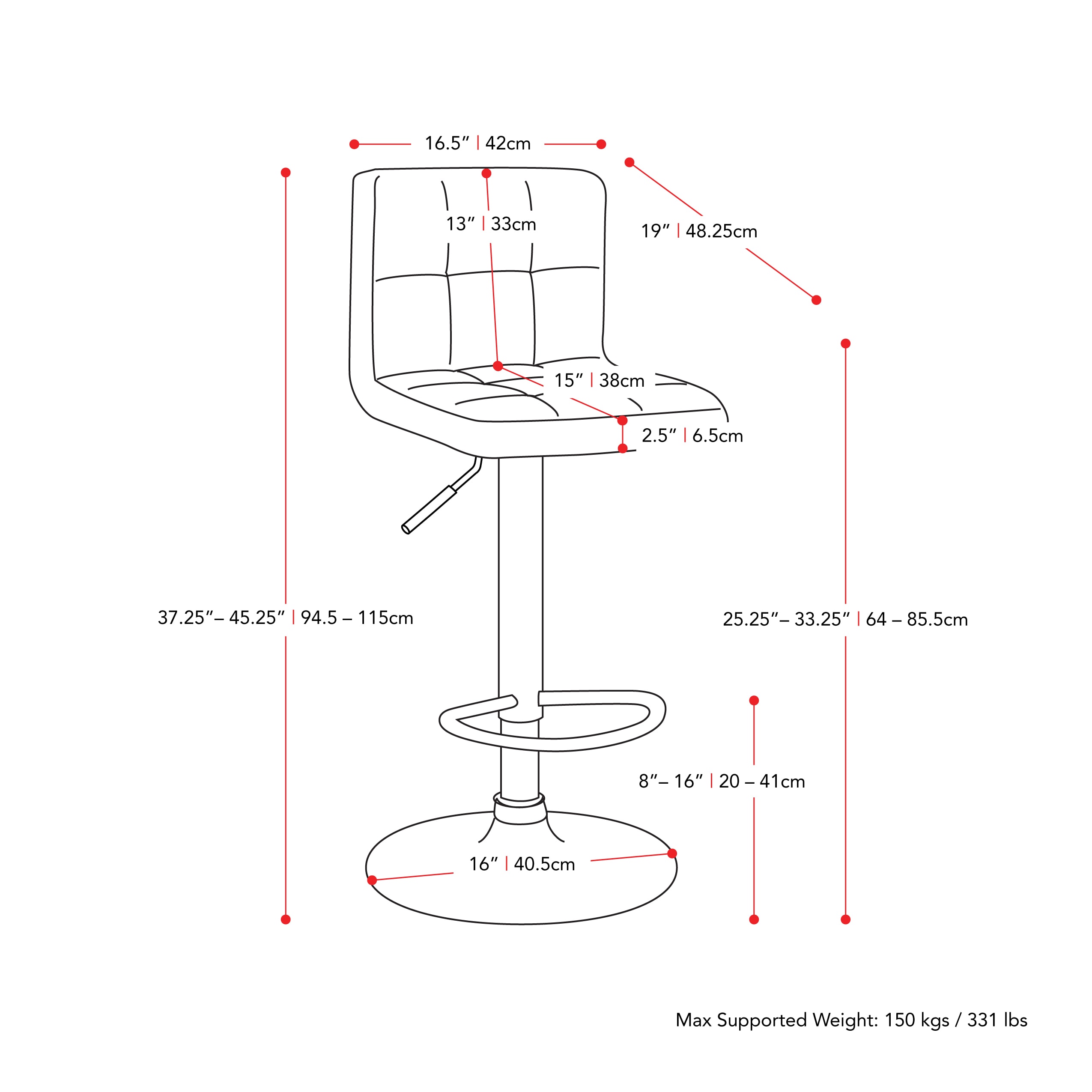 CorLiving DPU-704-B stools - View #7